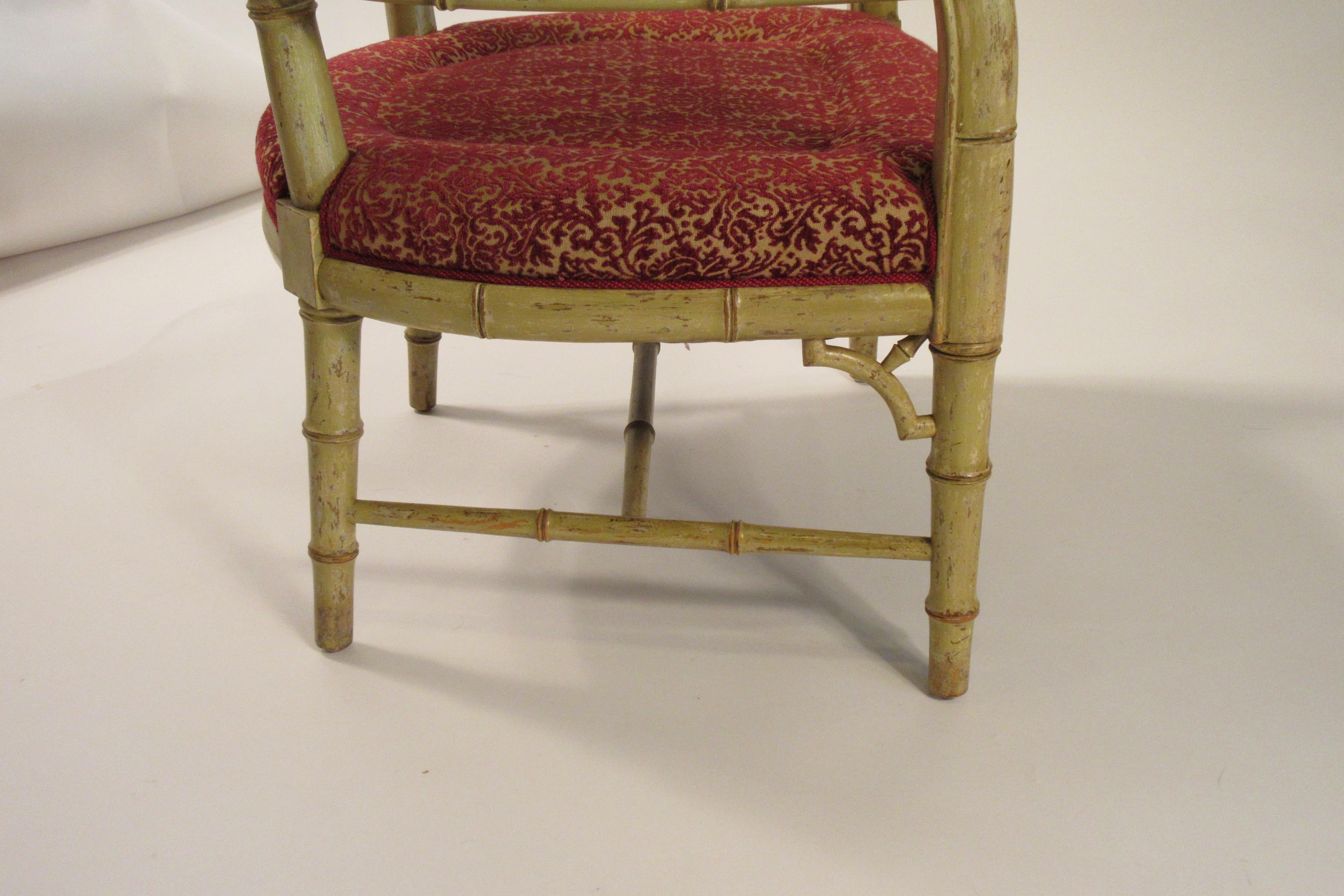 4 1960s Faux Bamboo Tub Chairs For Sale 3