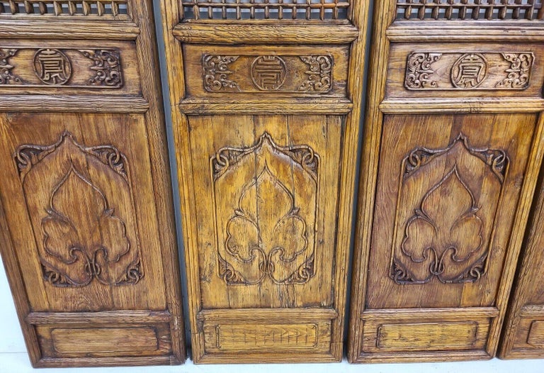 Ash '4' 19th Century Chinese Doors Screens Wall Panels For Sale
