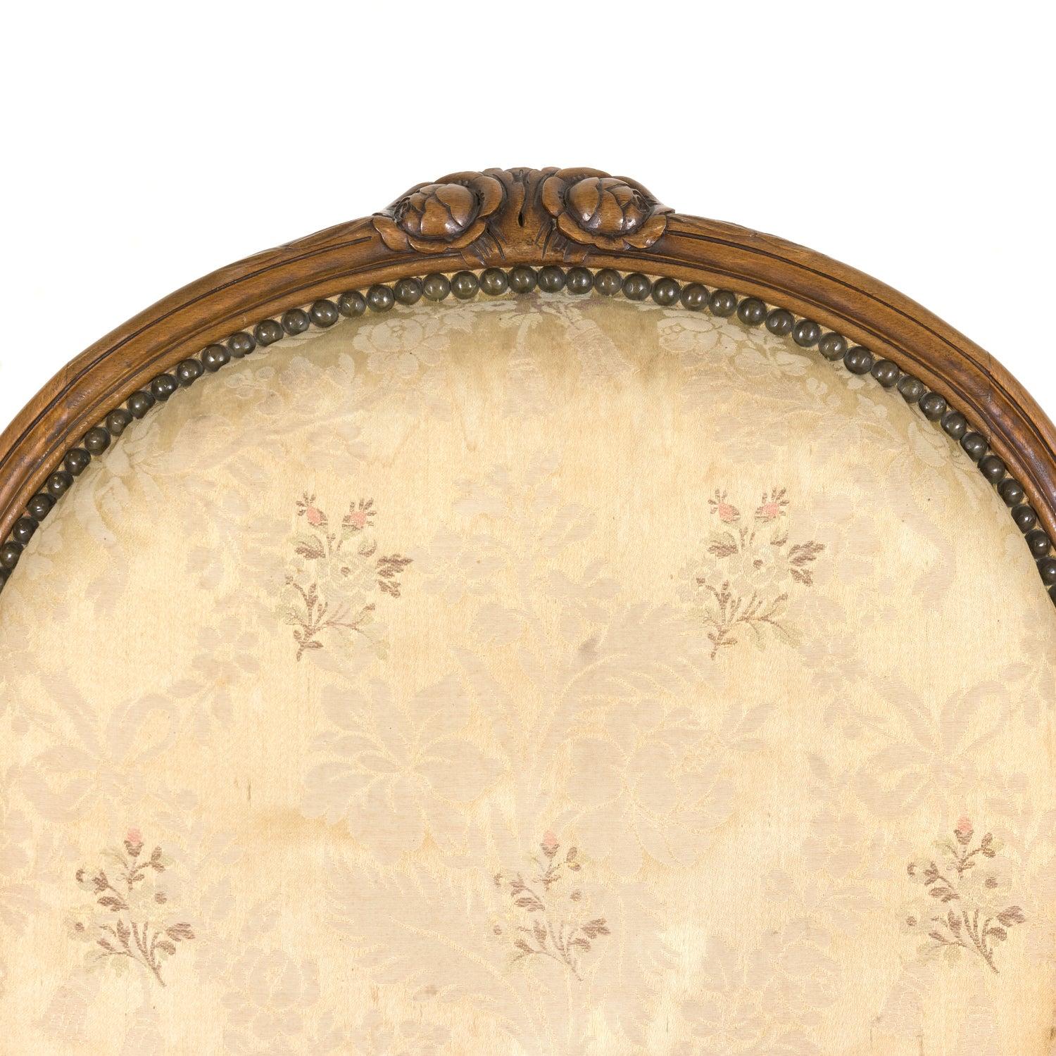(4) 19th Century French Louis XVI Style Carved Walnut Armchairs, Sold Seperately For Sale 3