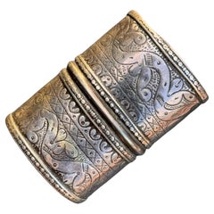 4 3/4 " Wide  Tribal Silver Cuff Bracelet