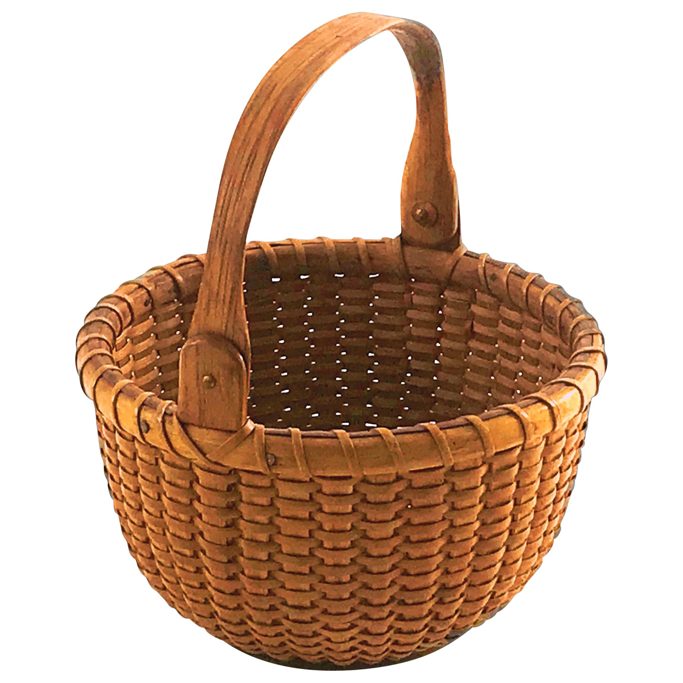 Open Round Nantucket Lightship Basket, Attributed to Geo Washington Ray