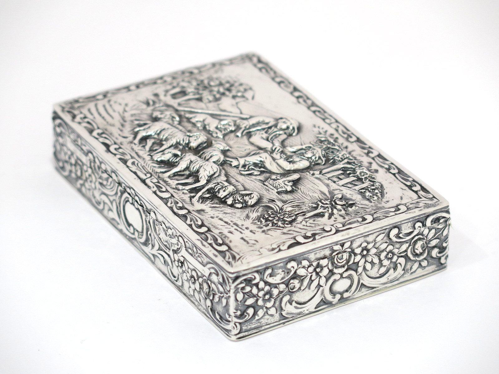 European Silver Gilt Interior Antique Continental Shepherd Box In Good Condition For Sale In Brooklyn, NY