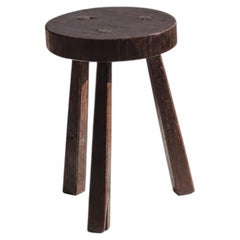 4/5 Tabouret ou table d'appoint « BRUTALISTE » au style rustique-moderne, France, 1950