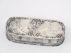 European Silver Antique Continental Windmill Near River Box