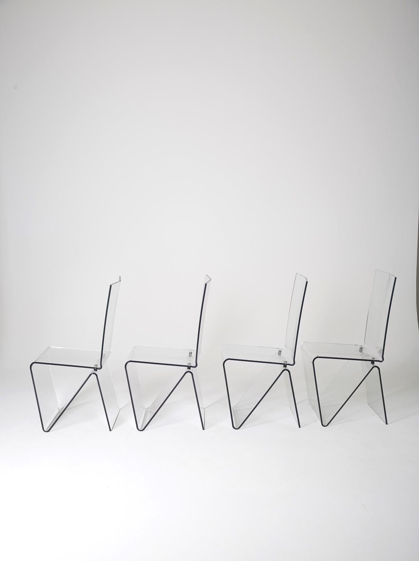 Other 4 Altuglas chairs David Lange 1990s