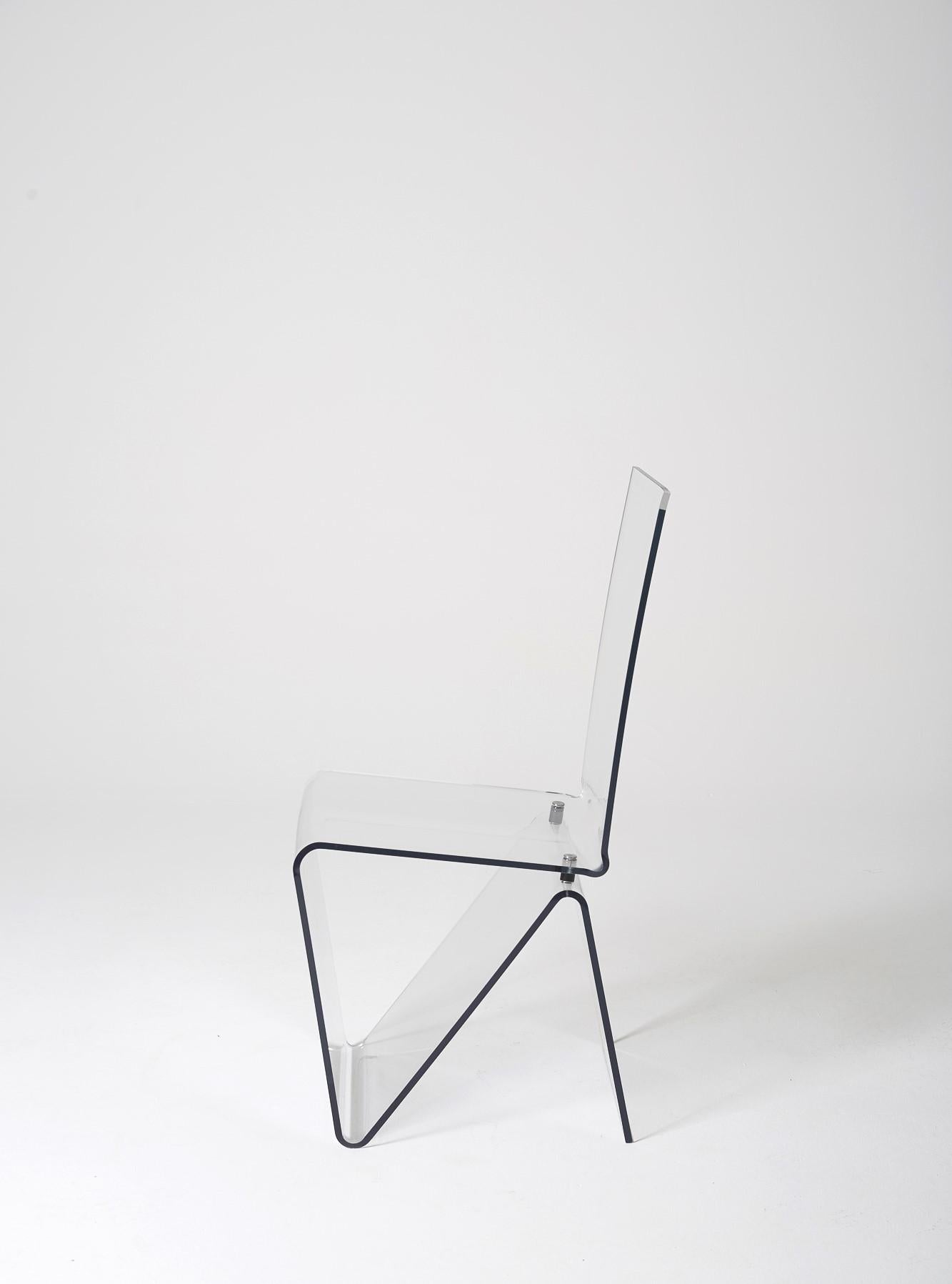 PVC 4 Altuglas chairs David Lange 1990s 