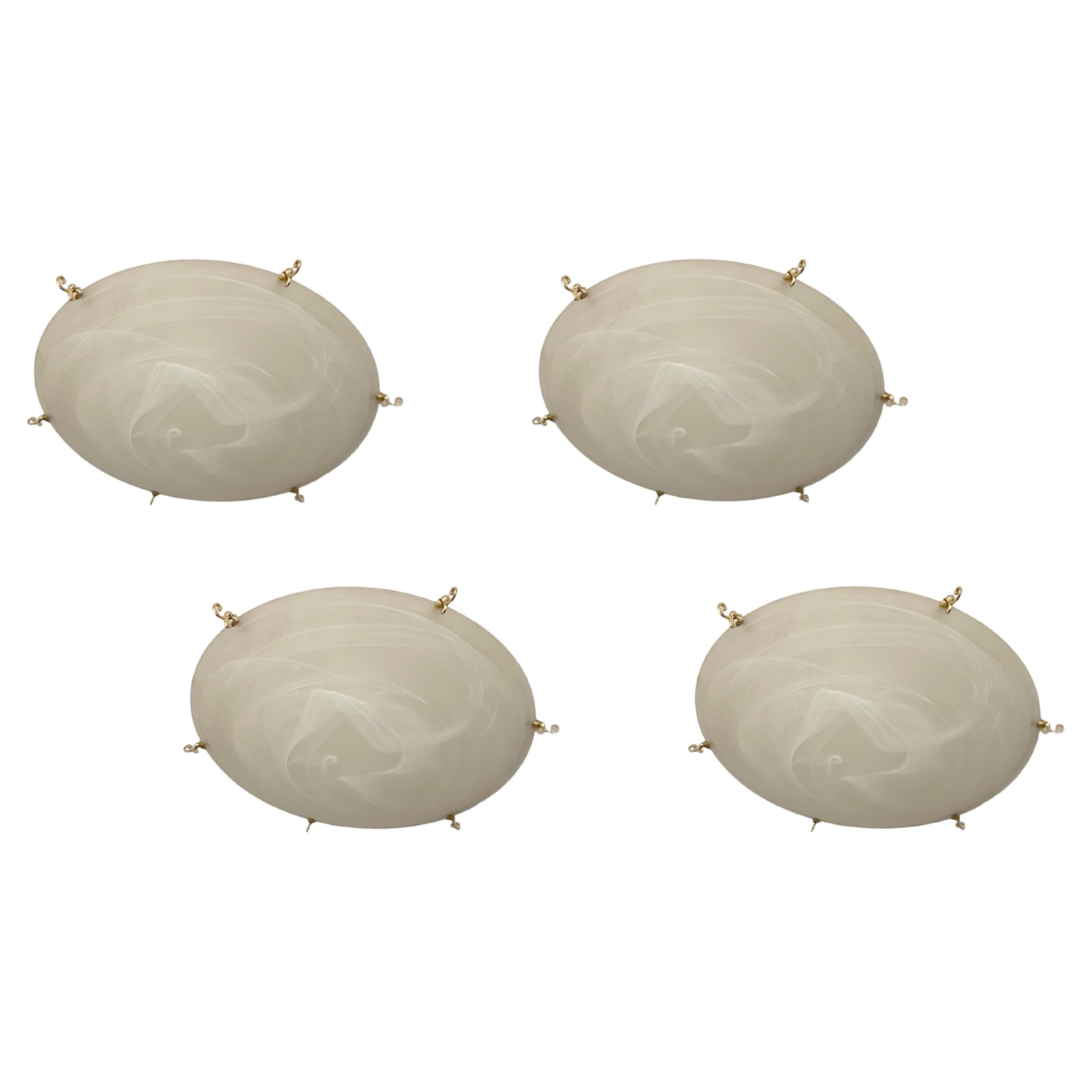 4 Amaizing Ceiling Lights, Italian, in Murano , Style, Art Deco, 1930 For Sale