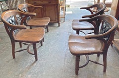 4 American 1950s Armchairs for a Games Table