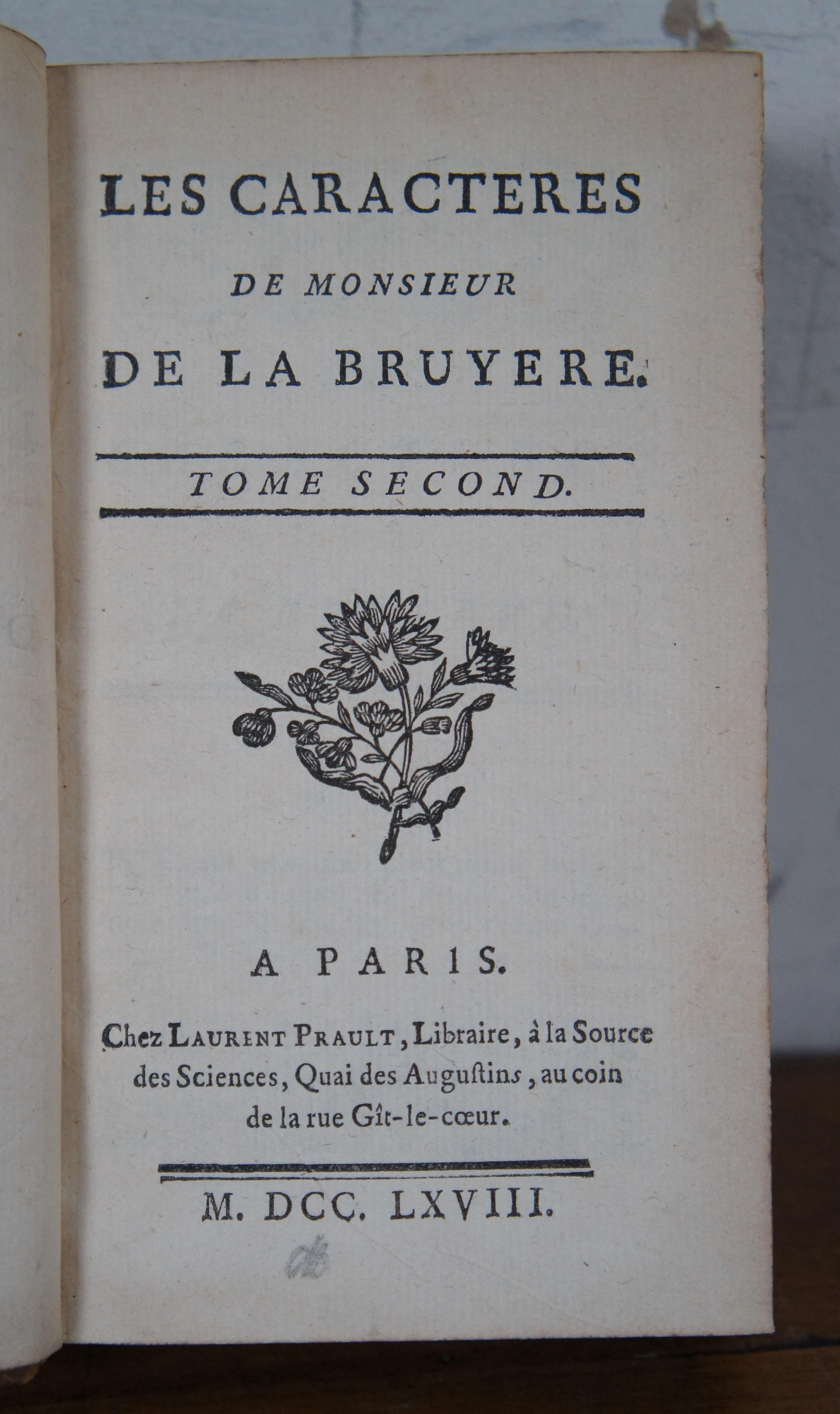Papier 4 Livres anciens 18ème et 19ème français reliés en cuir Paris France en vente