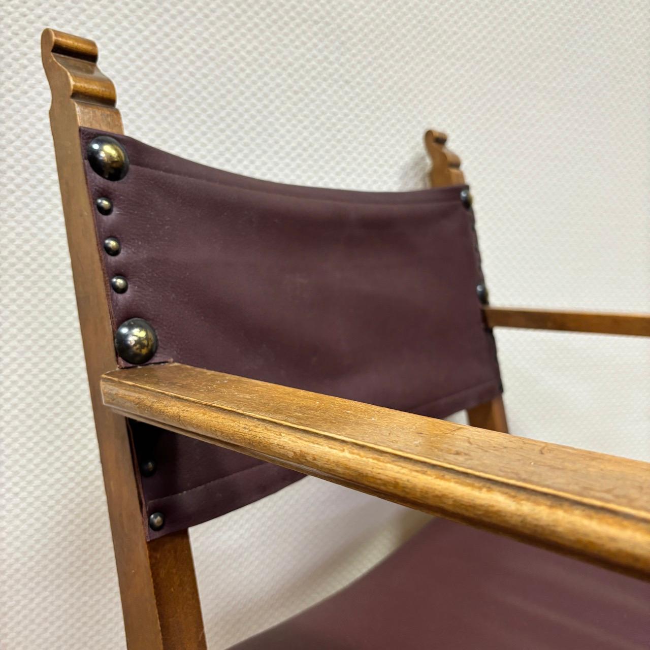 4 antique armchairs by Alfred Loos  Vienna 1930  walnut & leather For Sale 10