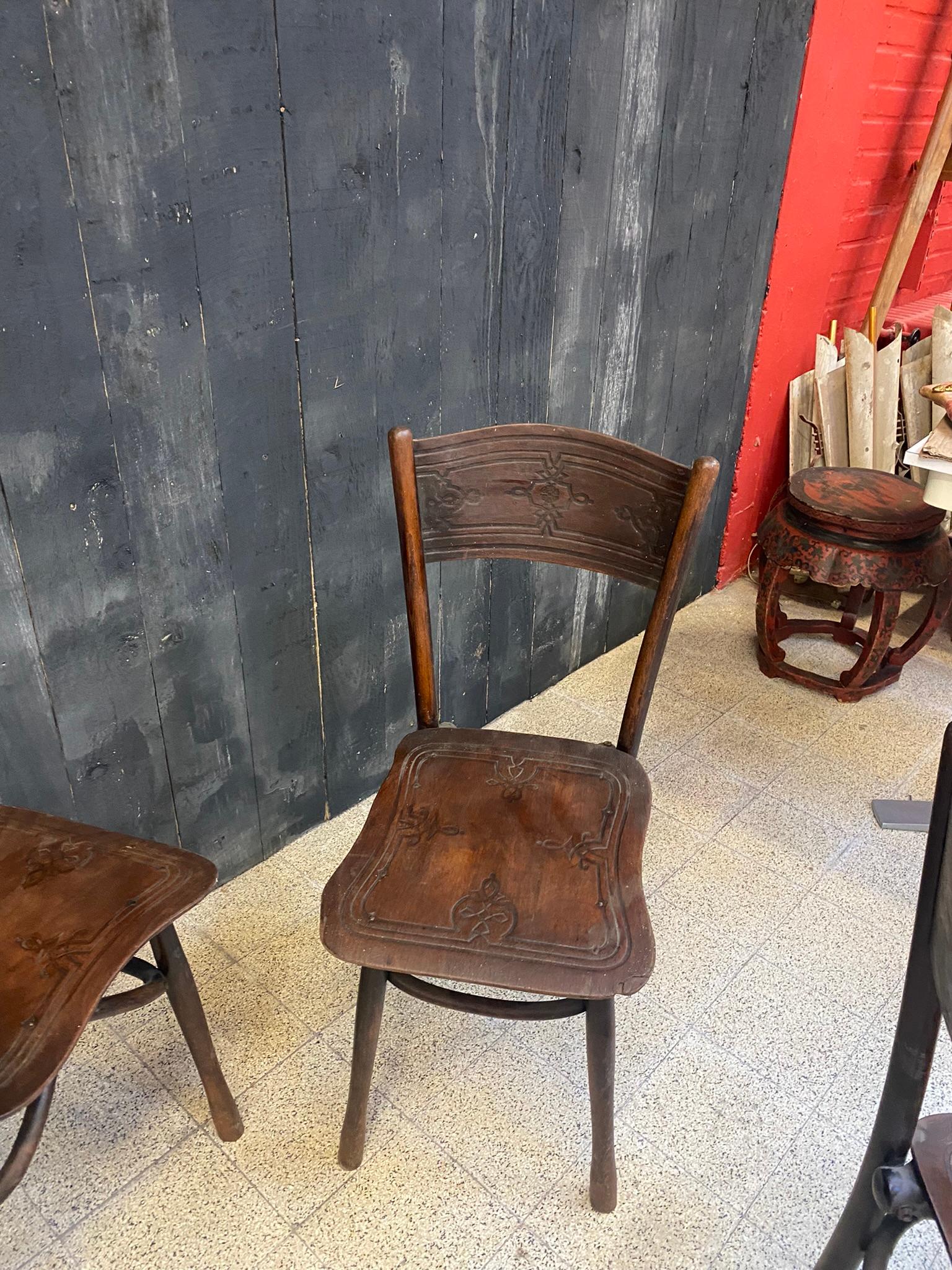 4 antike Stühle von Jacob & Josef Kohn, um 1900 (20. Jahrhundert) im Angebot