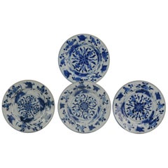 Antique Chinese Porcelain 18th Century Kangxi Period Blue White Dinner Plat
