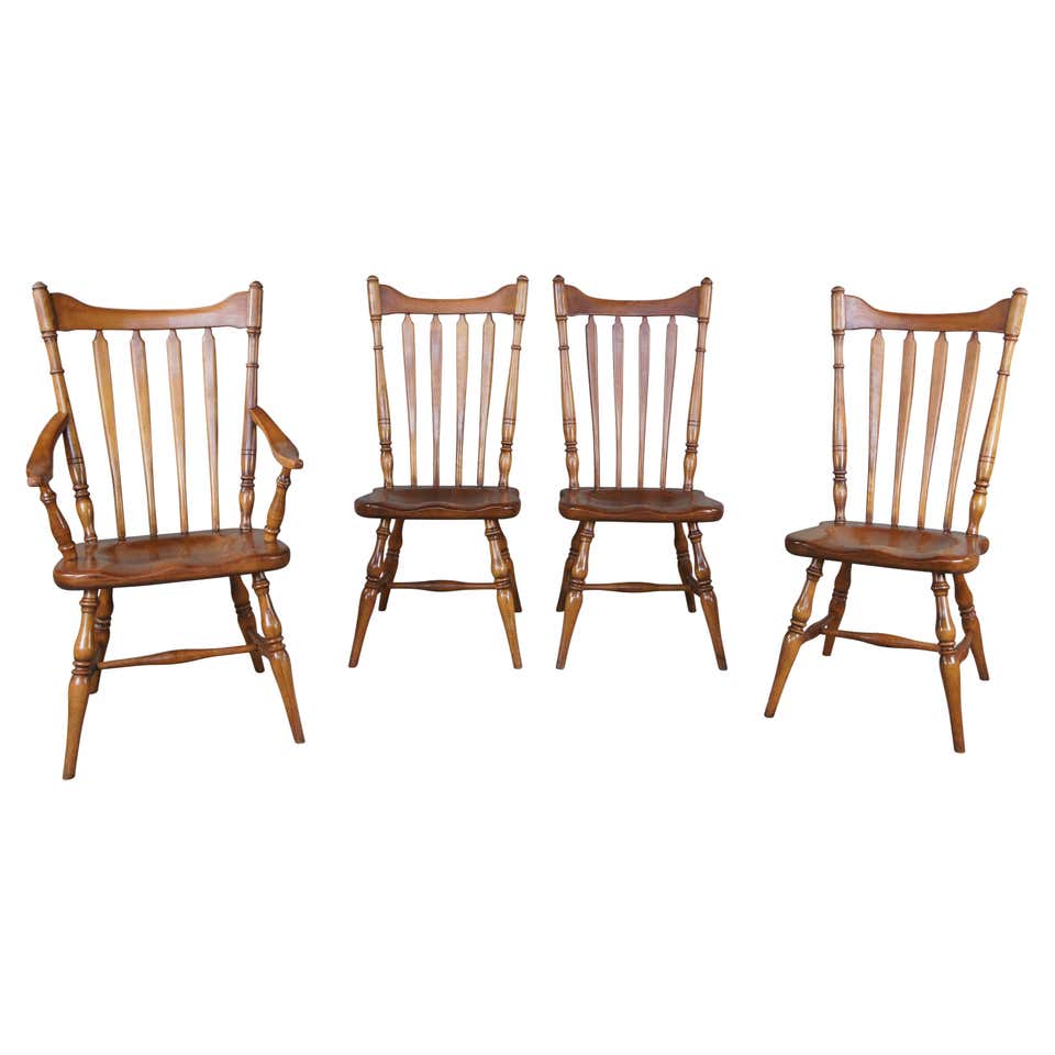 6 Tell City Hard Rock Maple Colonial Style Windsor Back Spindle Dining ...