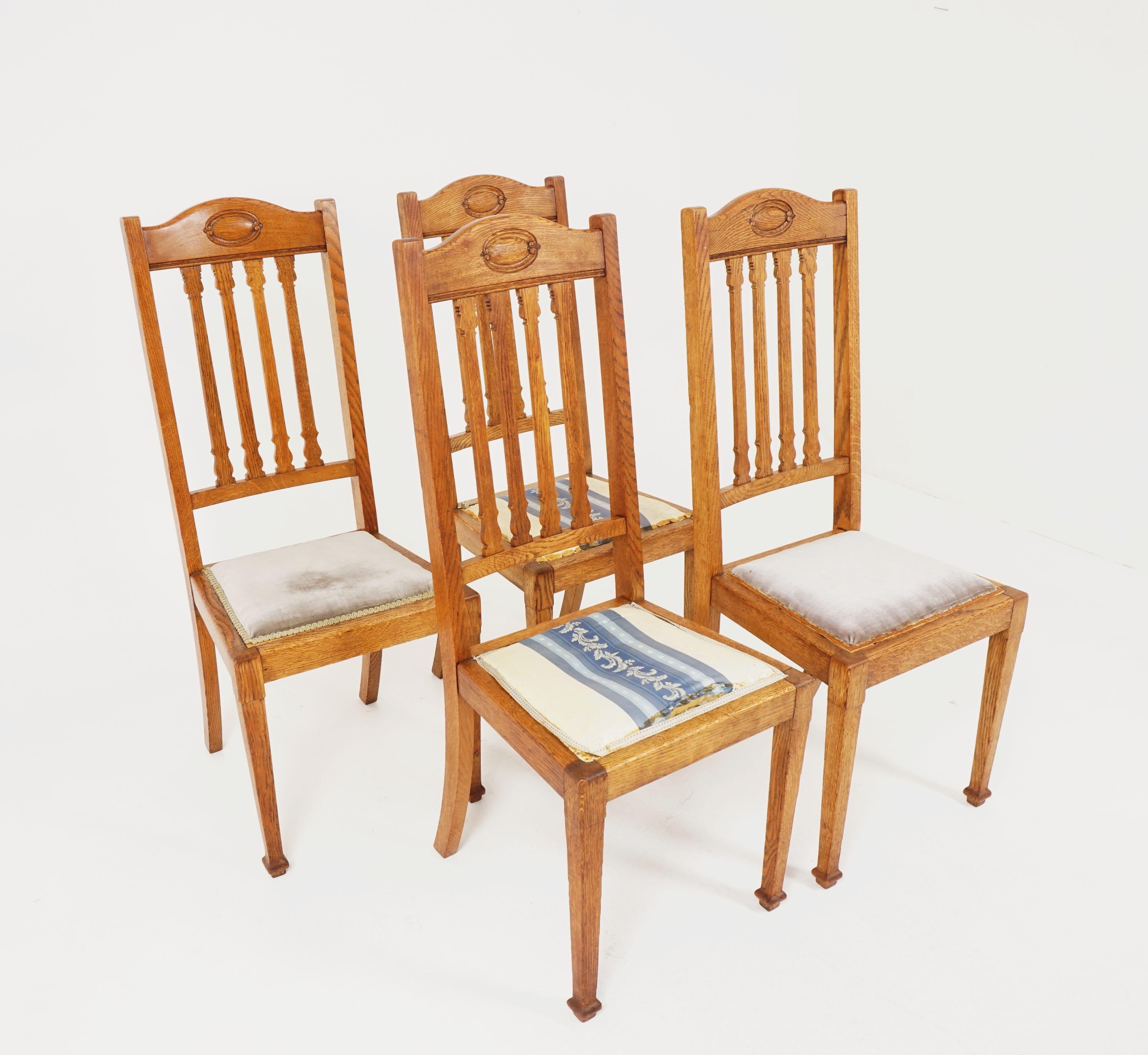 arts and crafts oak chairs