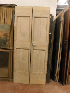 4 Antique Double Green Lacquered Doors, 1700, Italian Convent