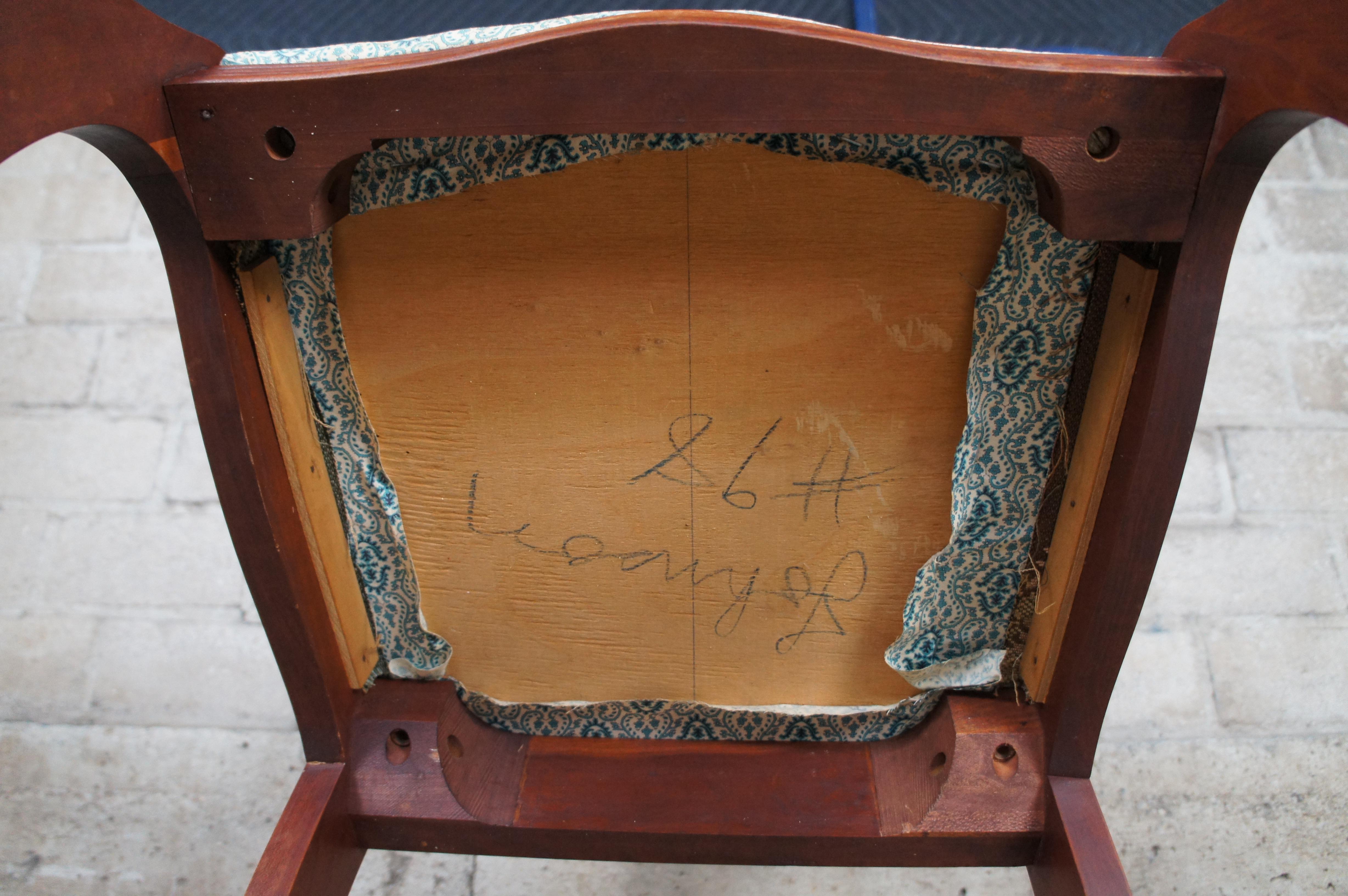 4 Antique Duncan Phyfe Cherry Carved Floral Back Dining Room Chairs 5