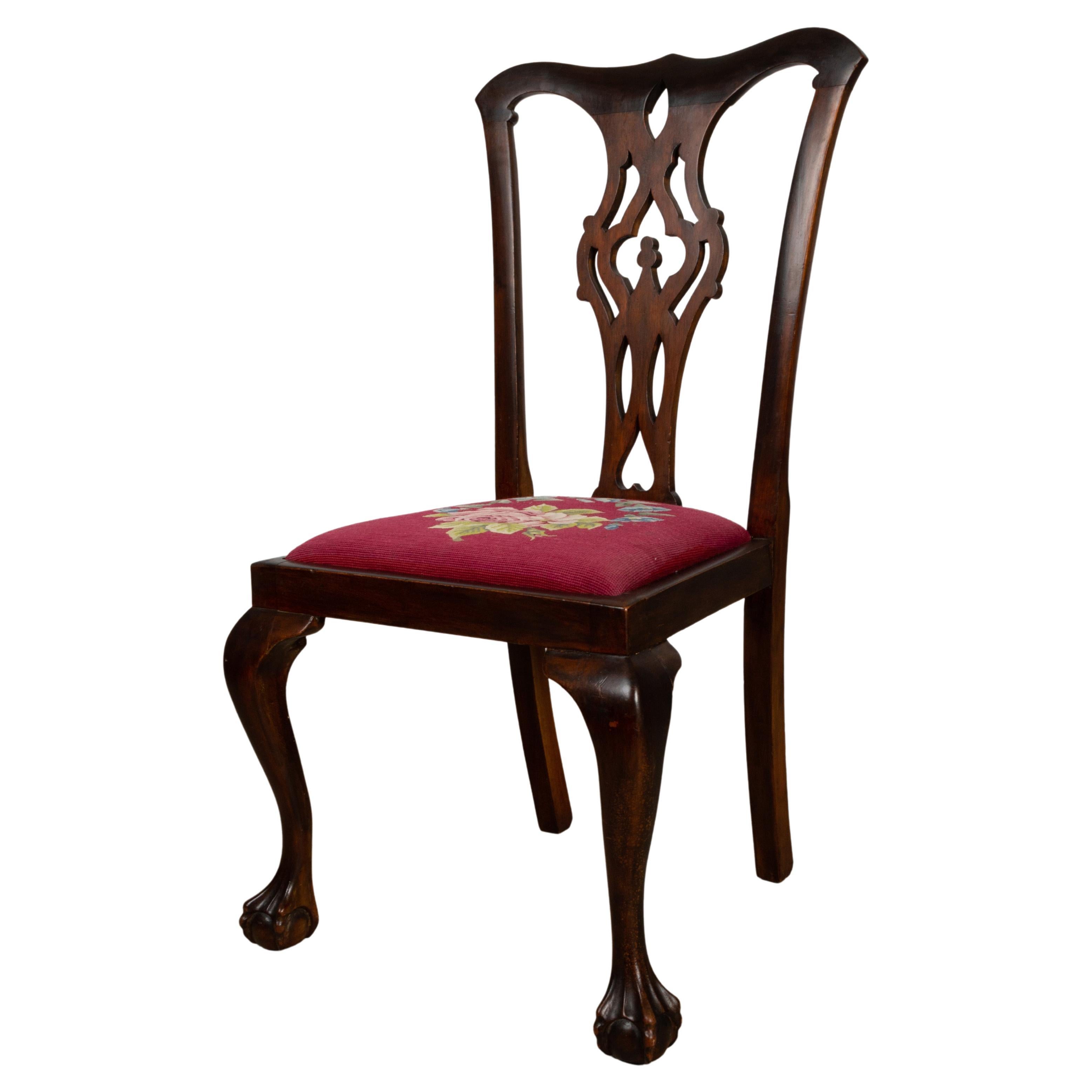 4 antike englische Chippendale-Revival-Mahagoni-Stühle des 19. Jahrhunderts im Angebot 3