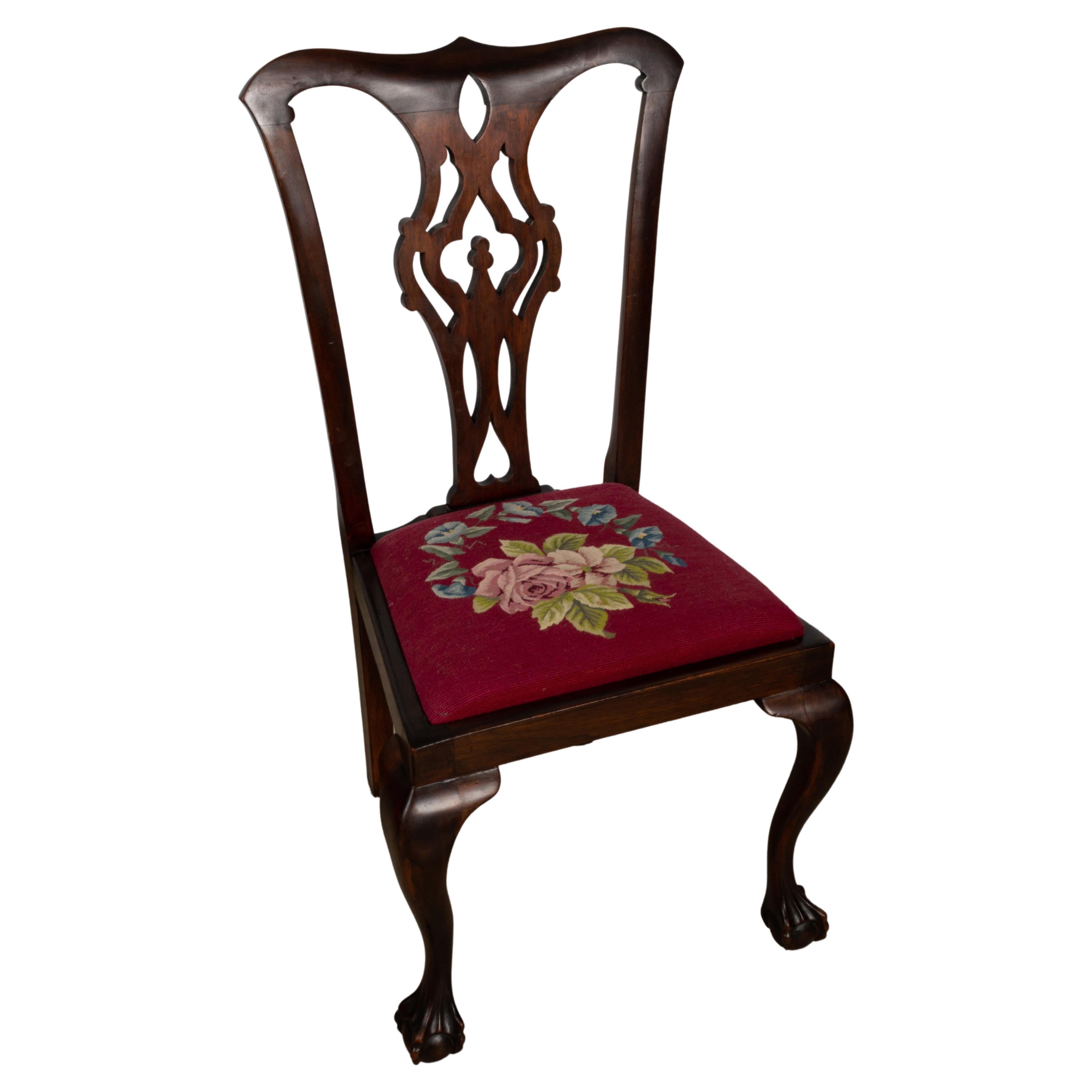 4 antike englische Chippendale-Revival-Mahagoni-Stühle des 19. Jahrhunderts (Englisch) im Angebot