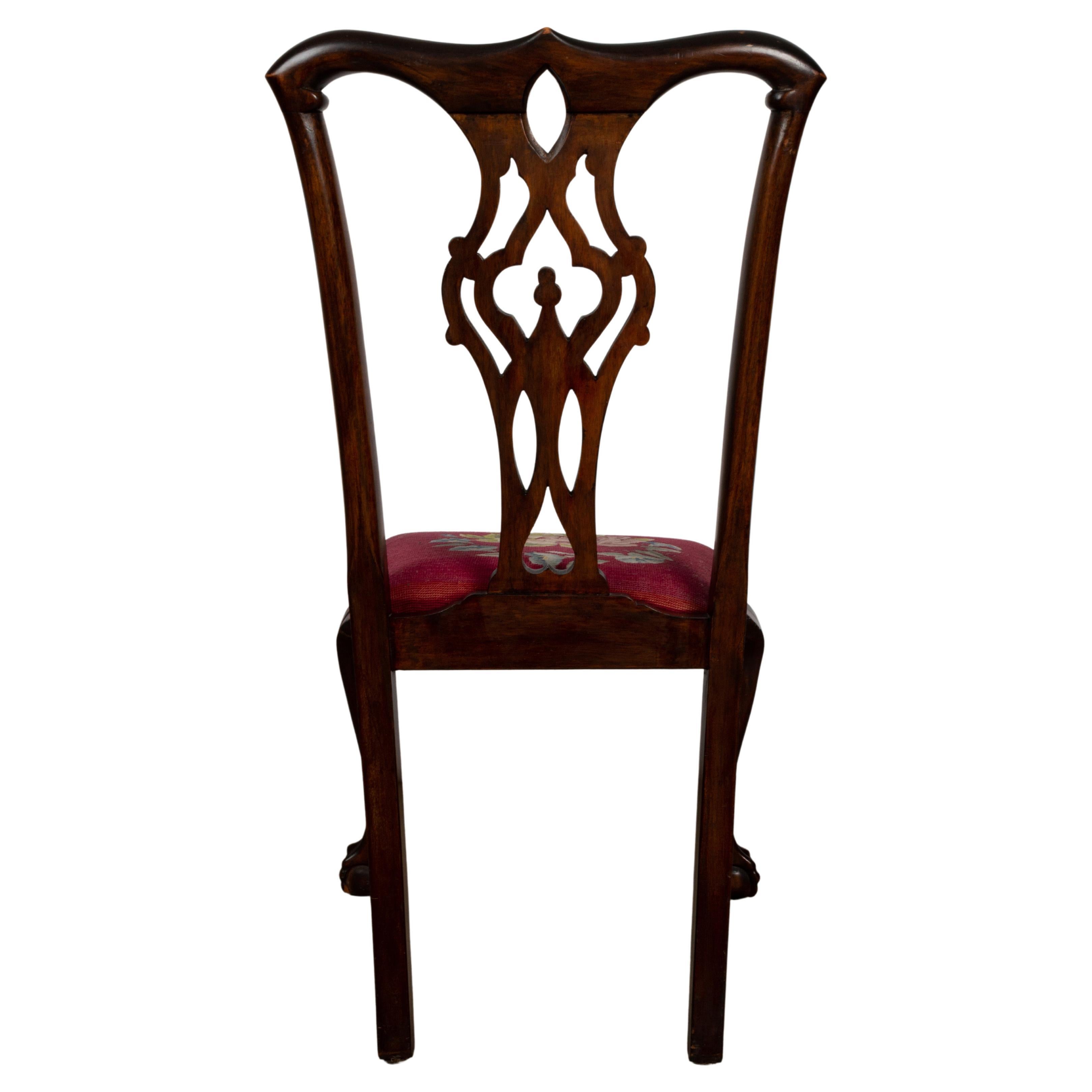 4 antike englische Chippendale-Revival-Mahagoni-Stühle des 19. Jahrhunderts im Angebot 1