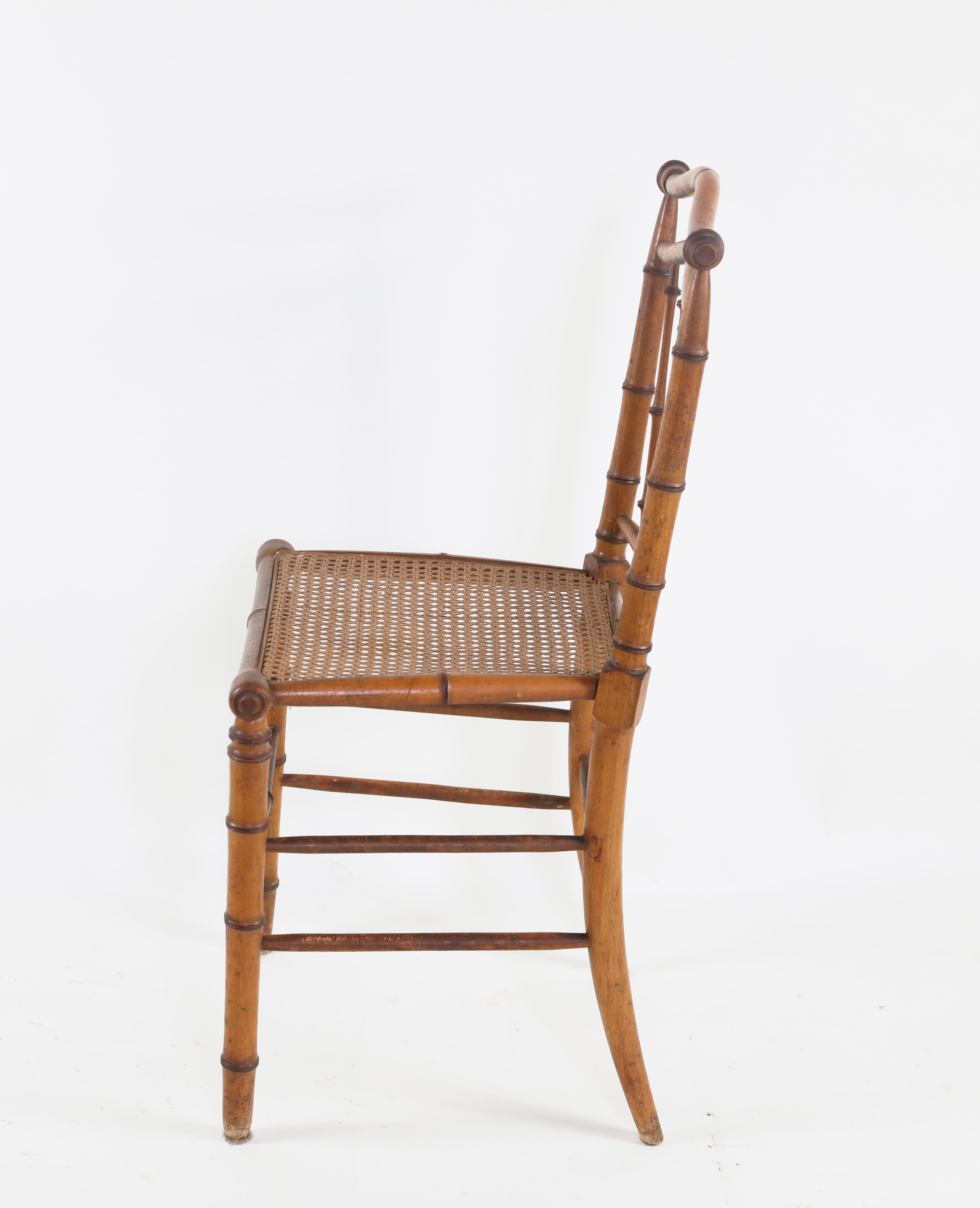 4 antique faux bamboo chairs

Measures: 33