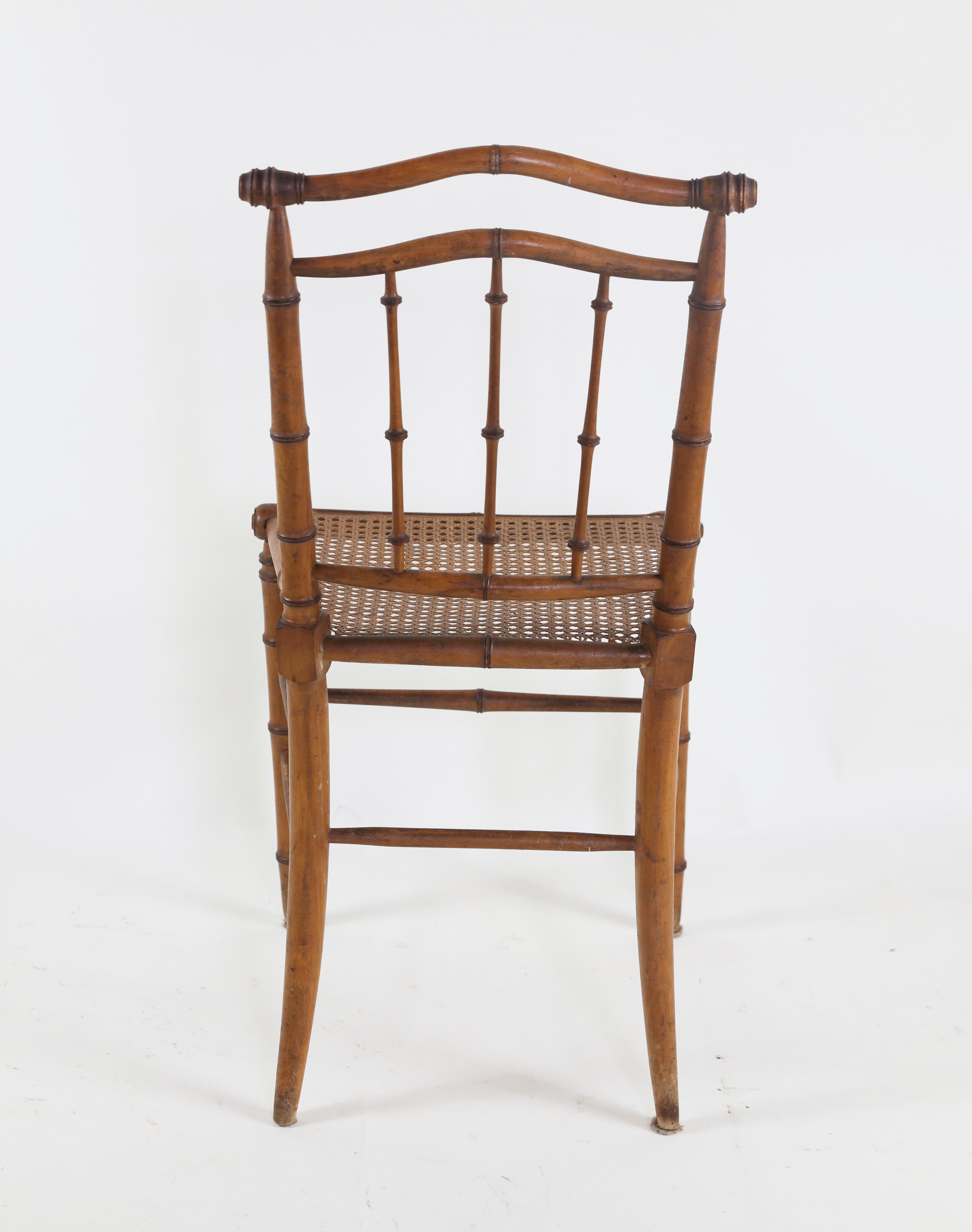 Unknown 4 Antique Faux Bamboo Chairs