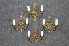 4 Antique French Empire Style Gilt Bronze Wall Sconces Attr. to Charles Ranc