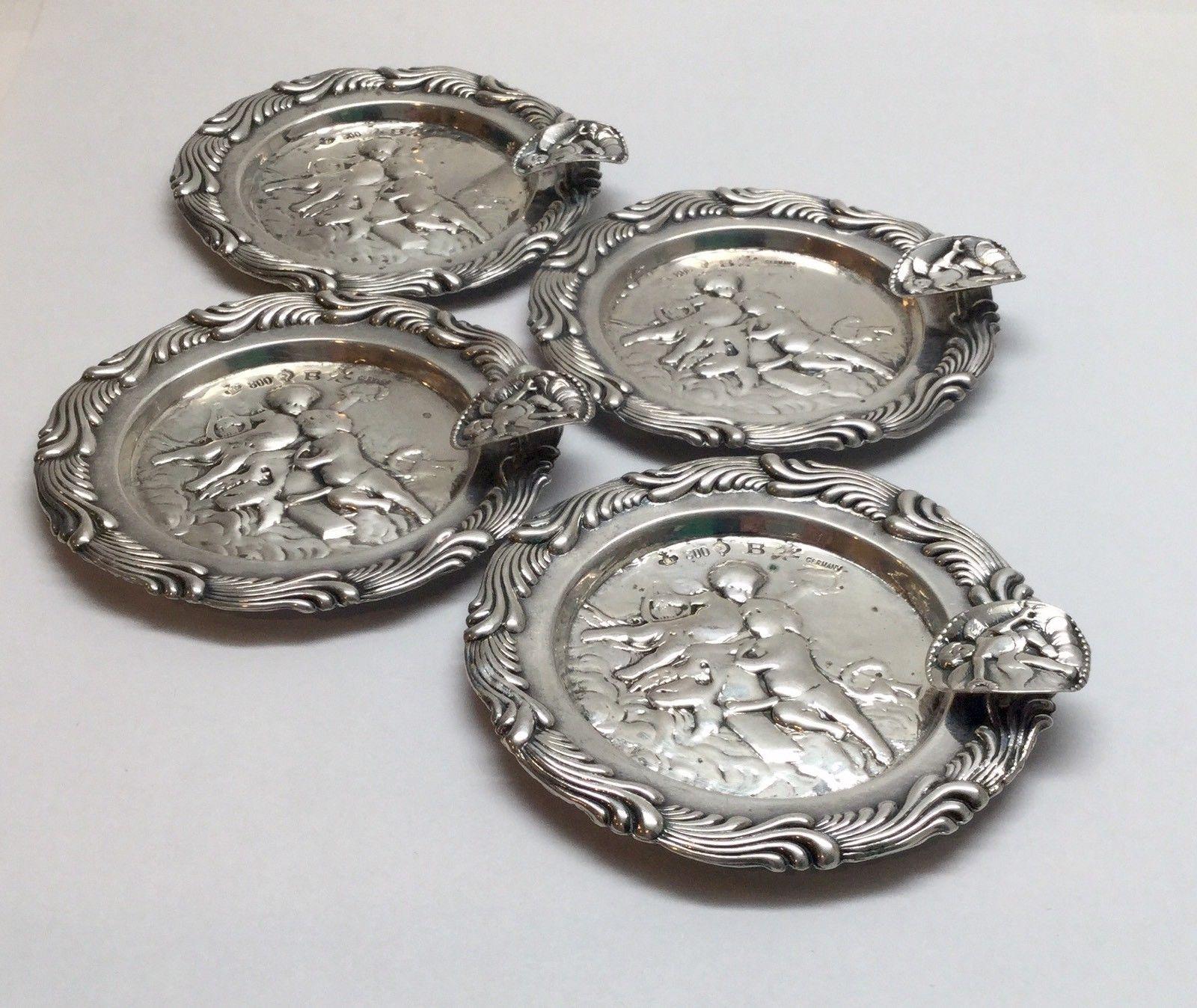 antique silver ashtray