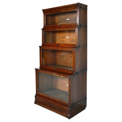 4 Antique Globe Wernicke Oak Glass Stacking Library Barrister Modular Bookcase