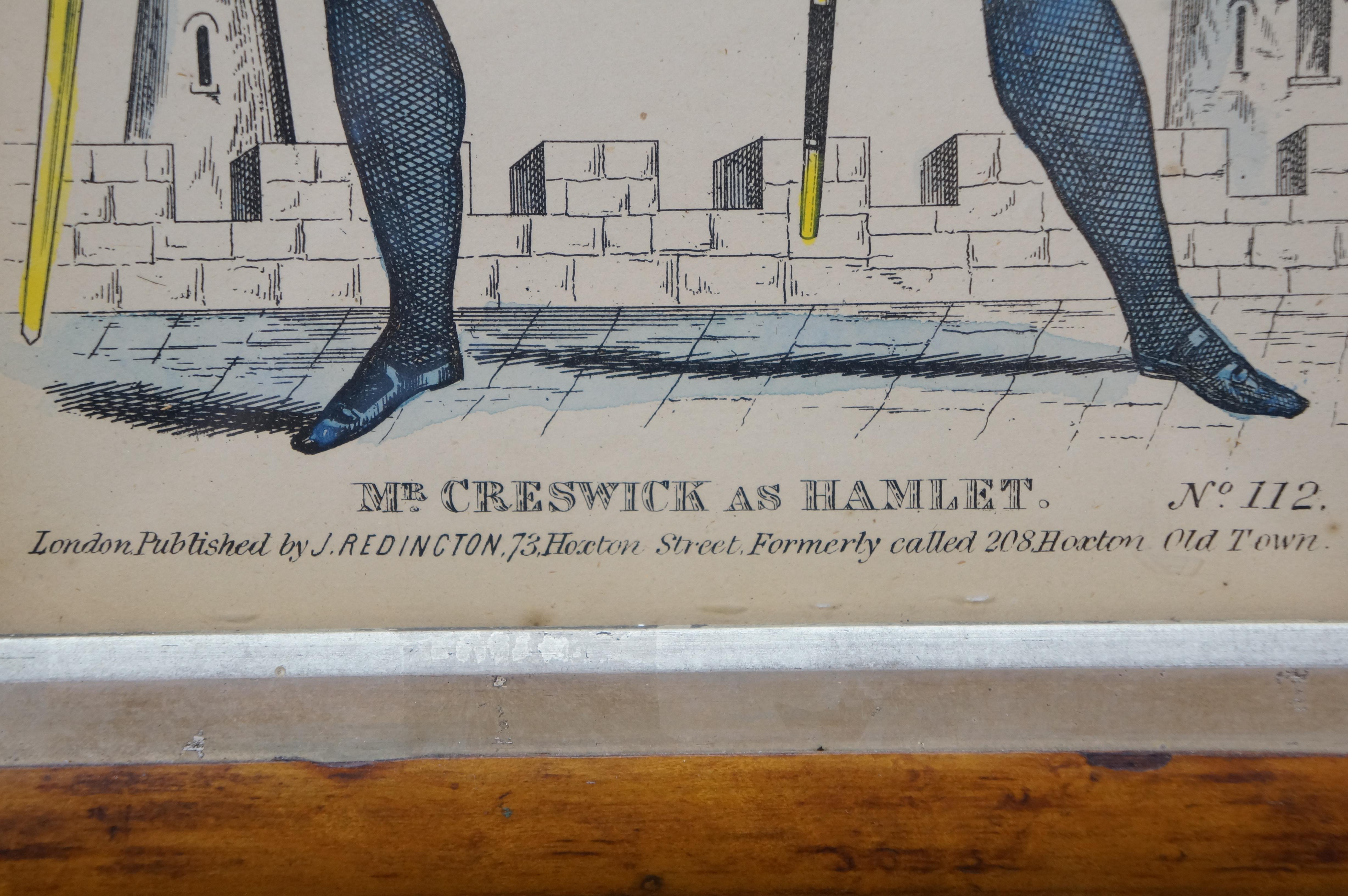 4 Antique J Redington London Shakespeare Theatrical Tinsel Etching Prints 13