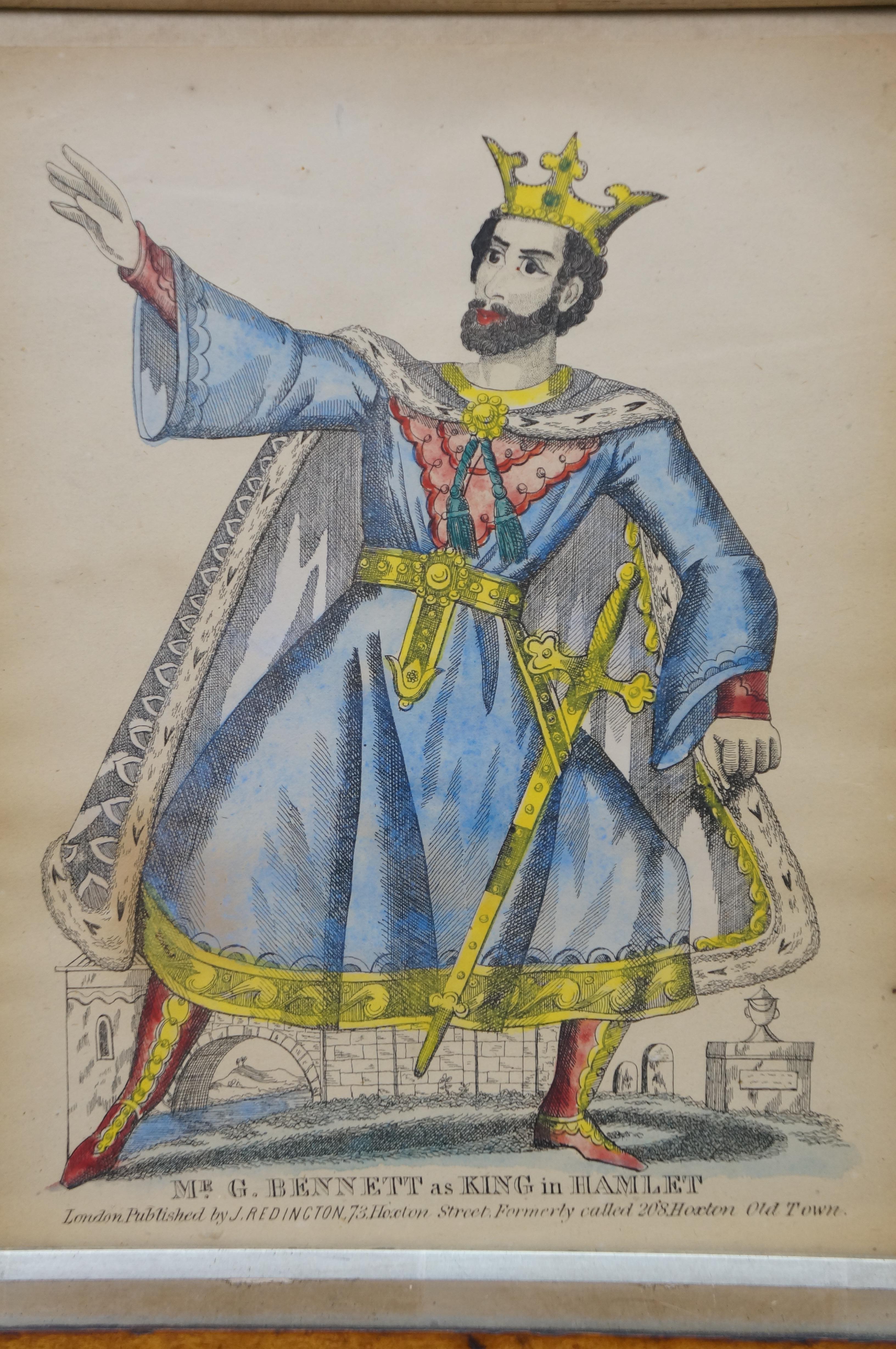 19th Century 4 Antique J Redington London Shakespeare Theatrical Tinsel Etching Prints 13
