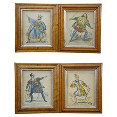 4 Antique J Redington London Shakespeare Theatrical Tinsel Etching Prints 13"