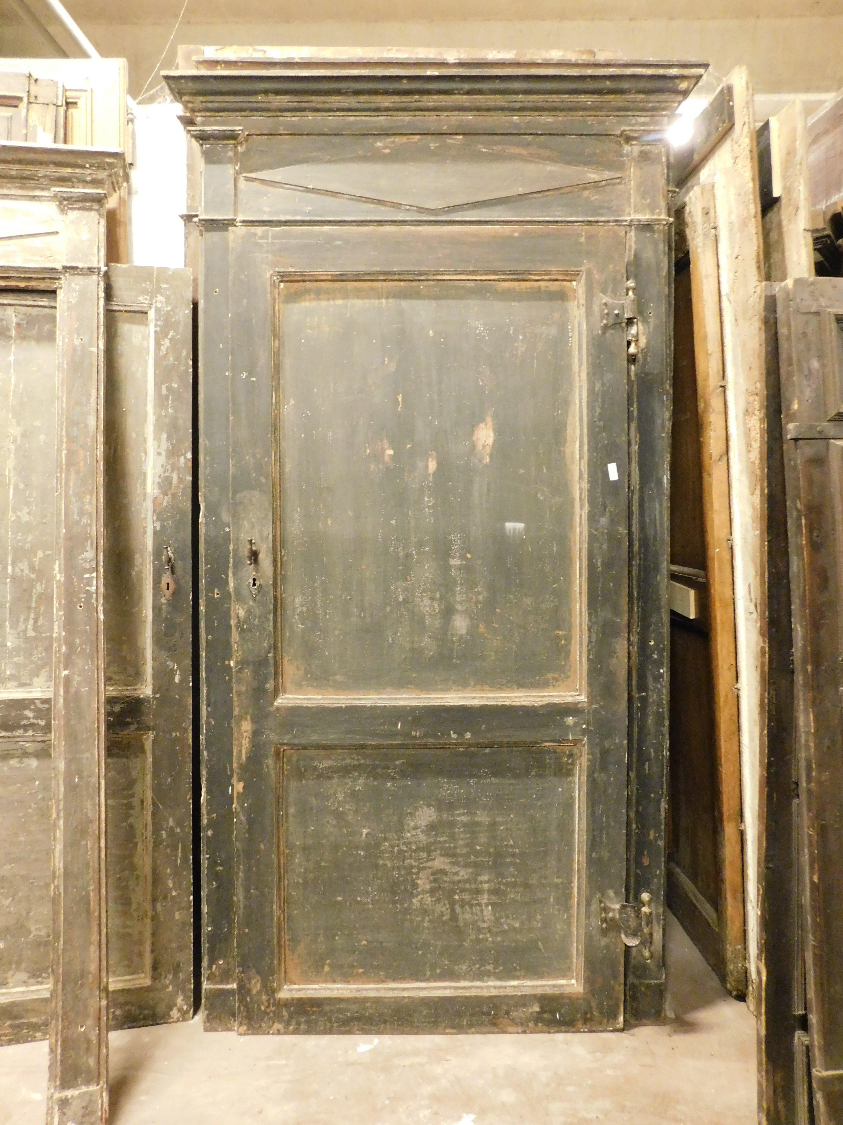 18th Century and Earlier 4 antique lacquered doors, first patina and original frame, Italy For Sale