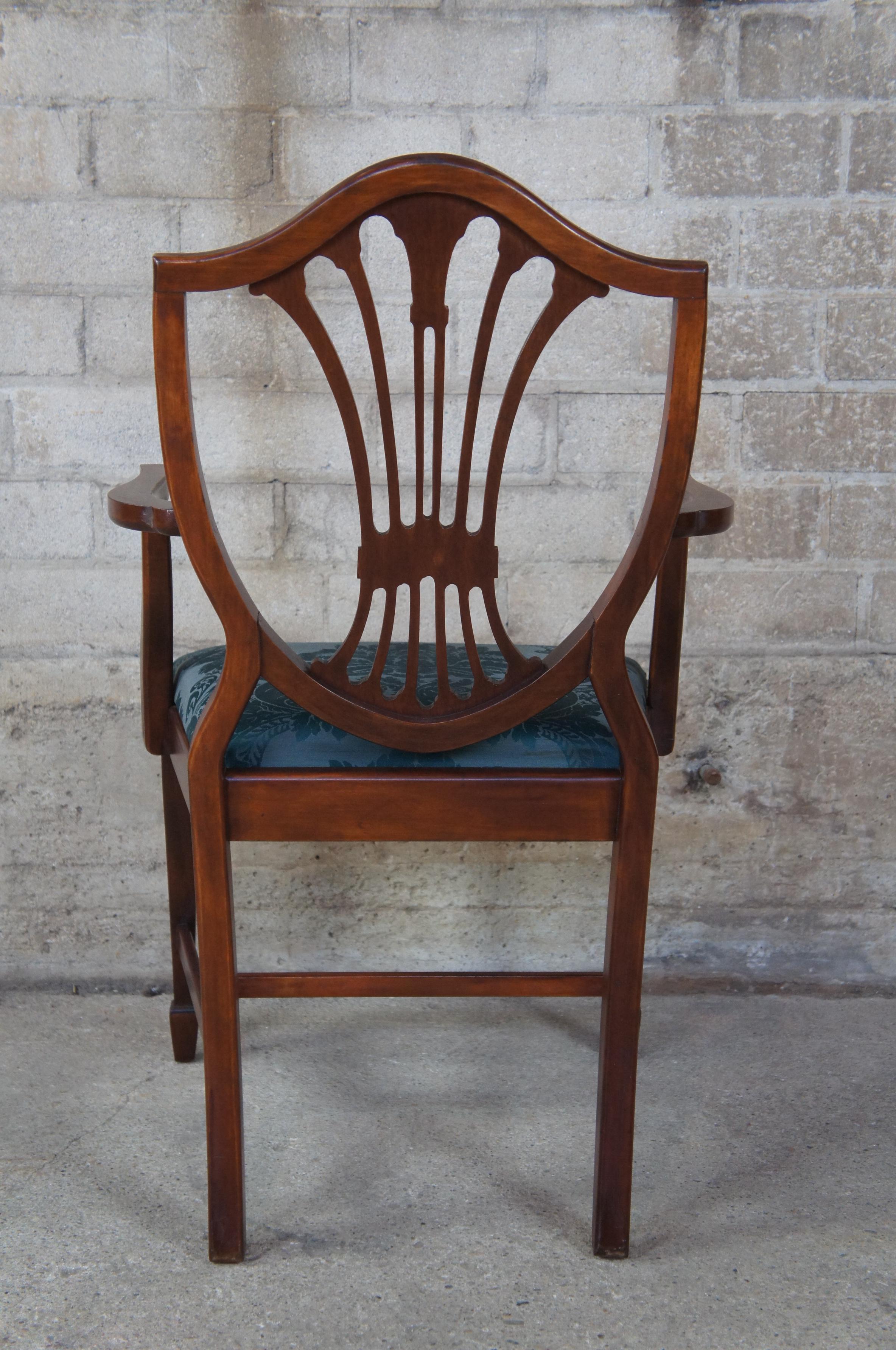 4 Antique Mahogany Sheraton Style Hepplewhite Shield Back Side Dining Chairs 4