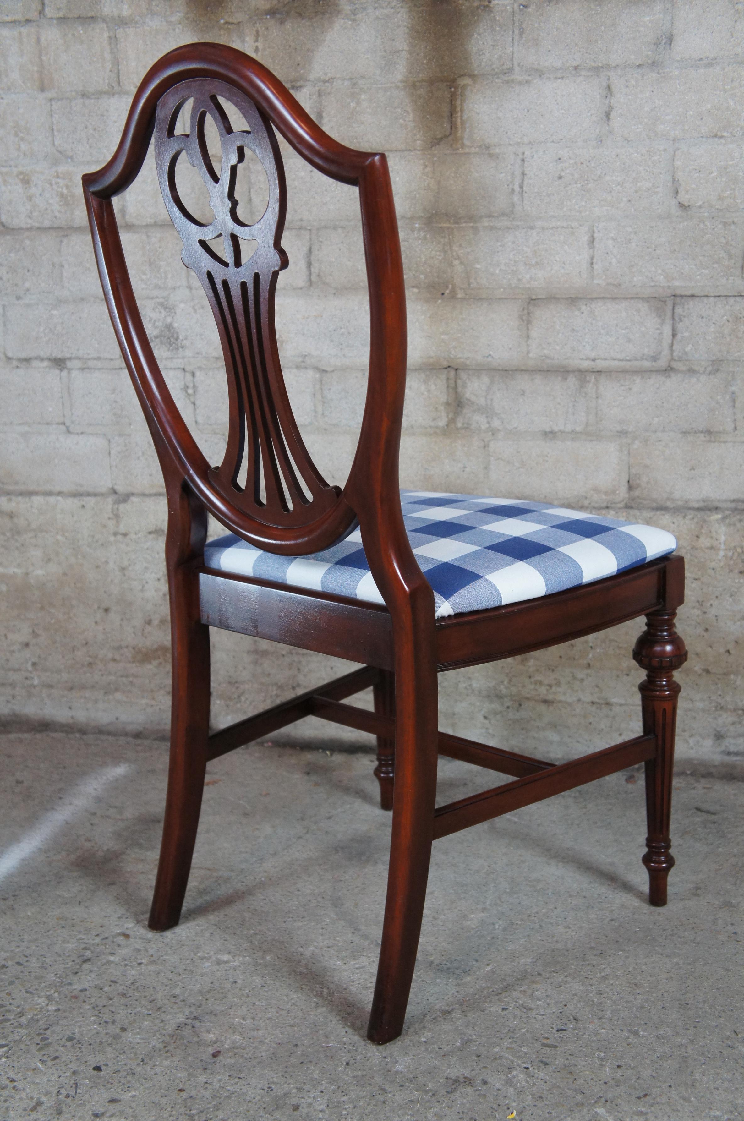 4 Antique Mahogany Sheraton Style Hepplewhite Shield Back Side Dining Chairs 1