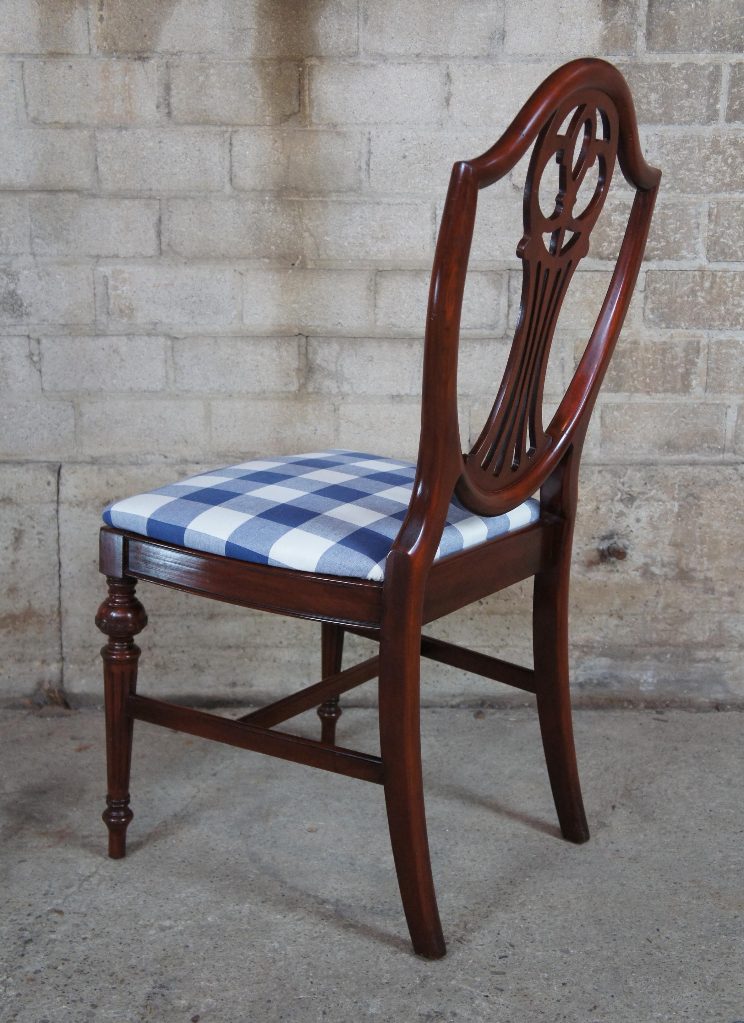 4 Antique Mahogany Sheraton Style Hepplewhite Shield Back Side Dining Chairs 3
