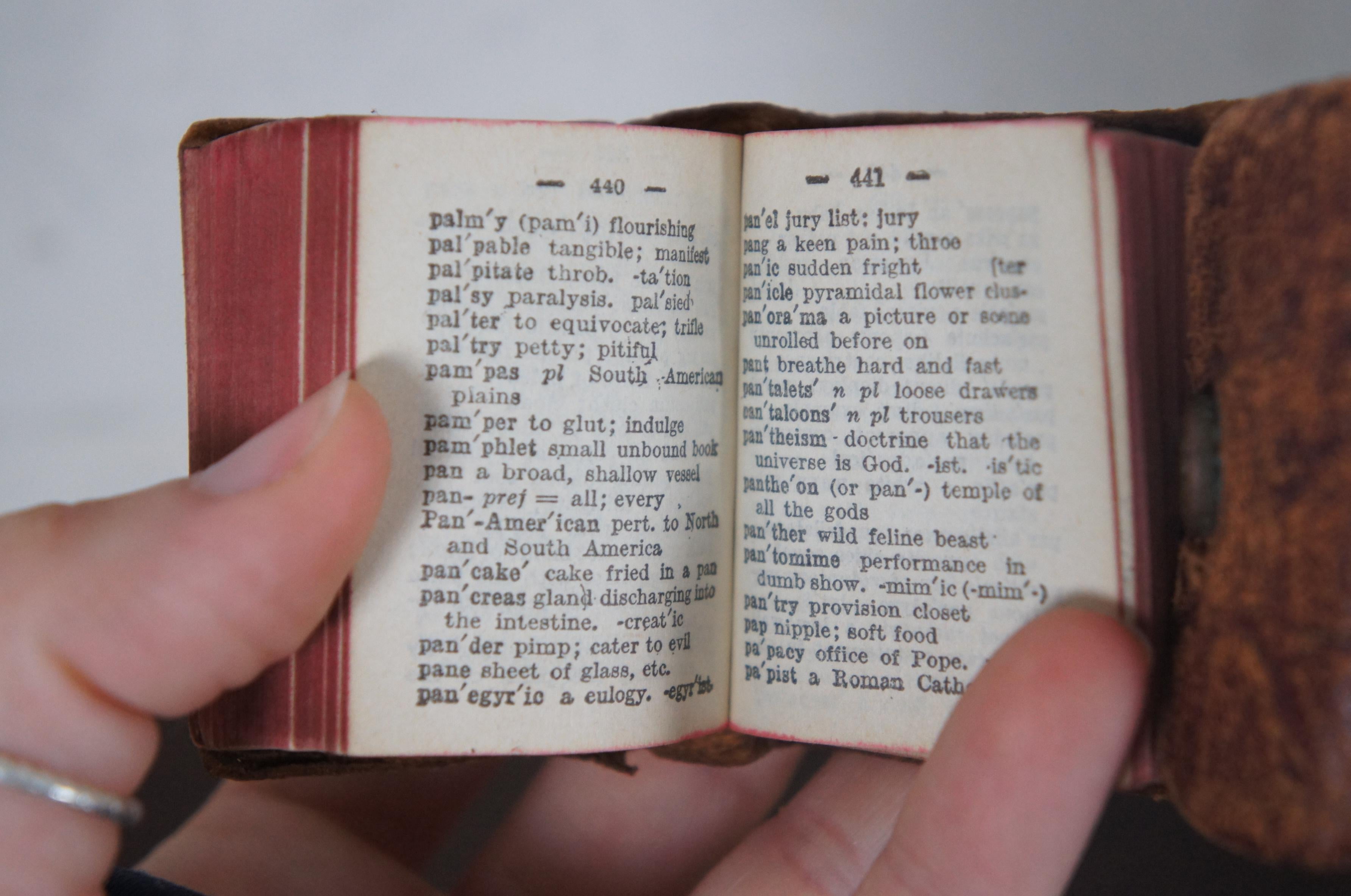4 Antique Miniature Books Little Webster Dictionary Shakespeare Talfourd Blair 3