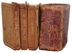 4 Antique Miniature Books Little Webster Dictionary Shakespeare Talfourd Blair