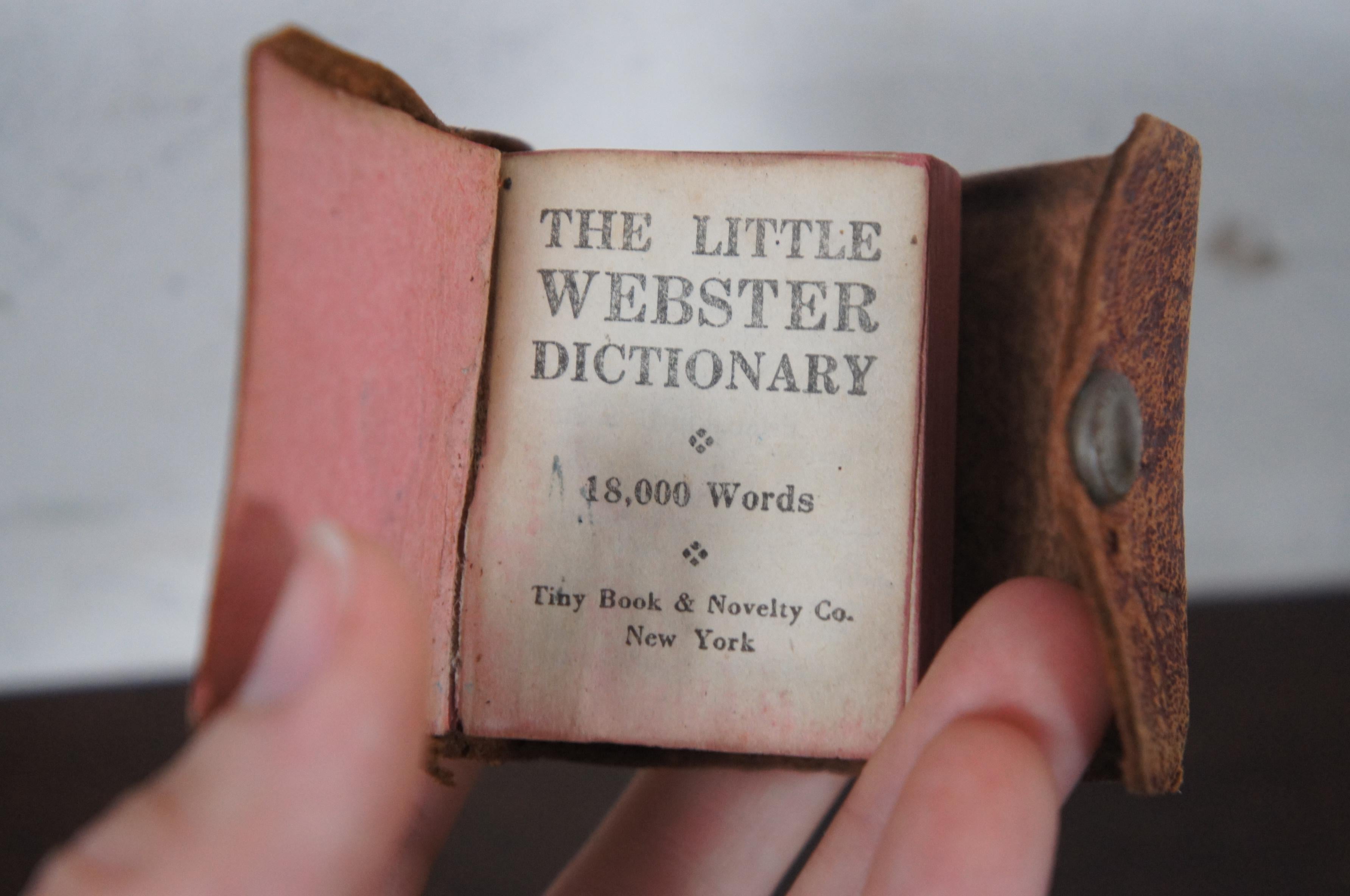 4 Antique Miniature Books Little Webster Dictionary Shakespeare Talfourd Blair 2
