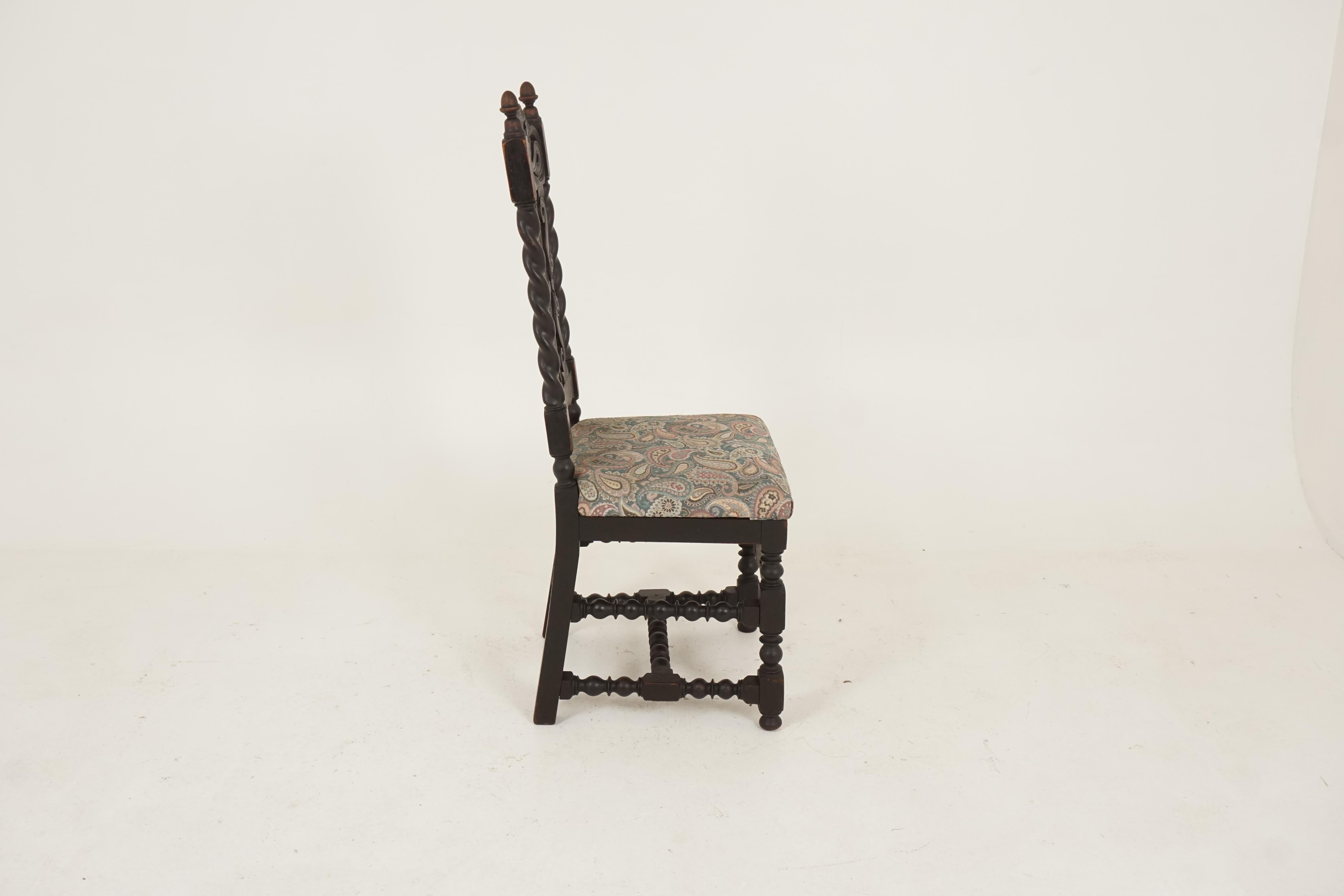 4 Antique Oak Barley Twist Chairs, Dining Chairs, Scotland, 1890, B1791 1