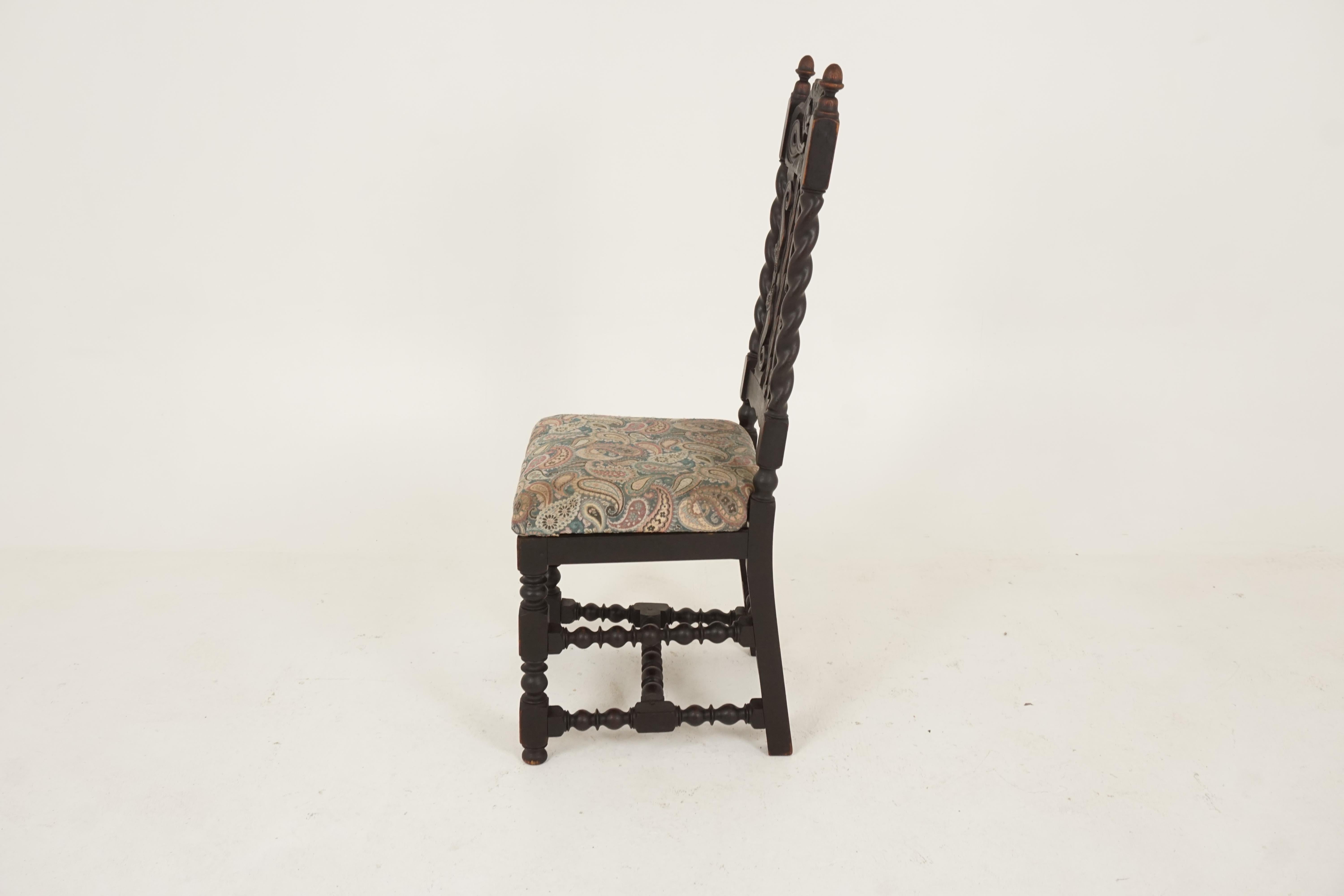 4 Antique Oak Barley Twist Chairs, Dining Chairs, Scotland, 1890, B1791 2