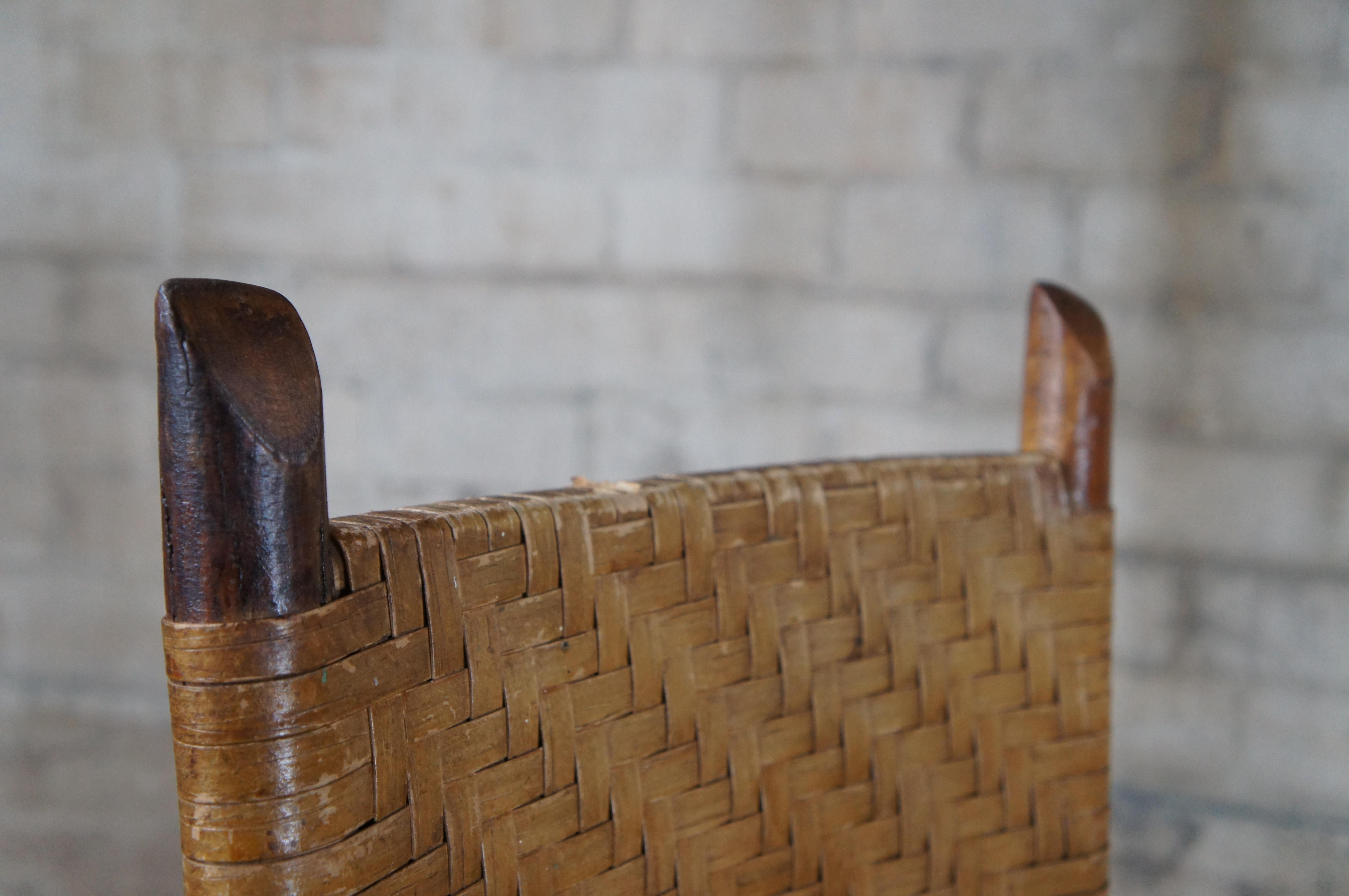 4 Antique Rustic Hickory Rattan Adirondak Lodge Farmhouse Dining Chairs 6