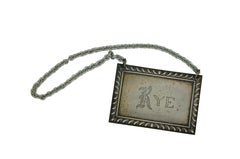 4 Antique Sterling Silver Bourbon Scotch Sherry Rye Liquor Decanter Labels 50g