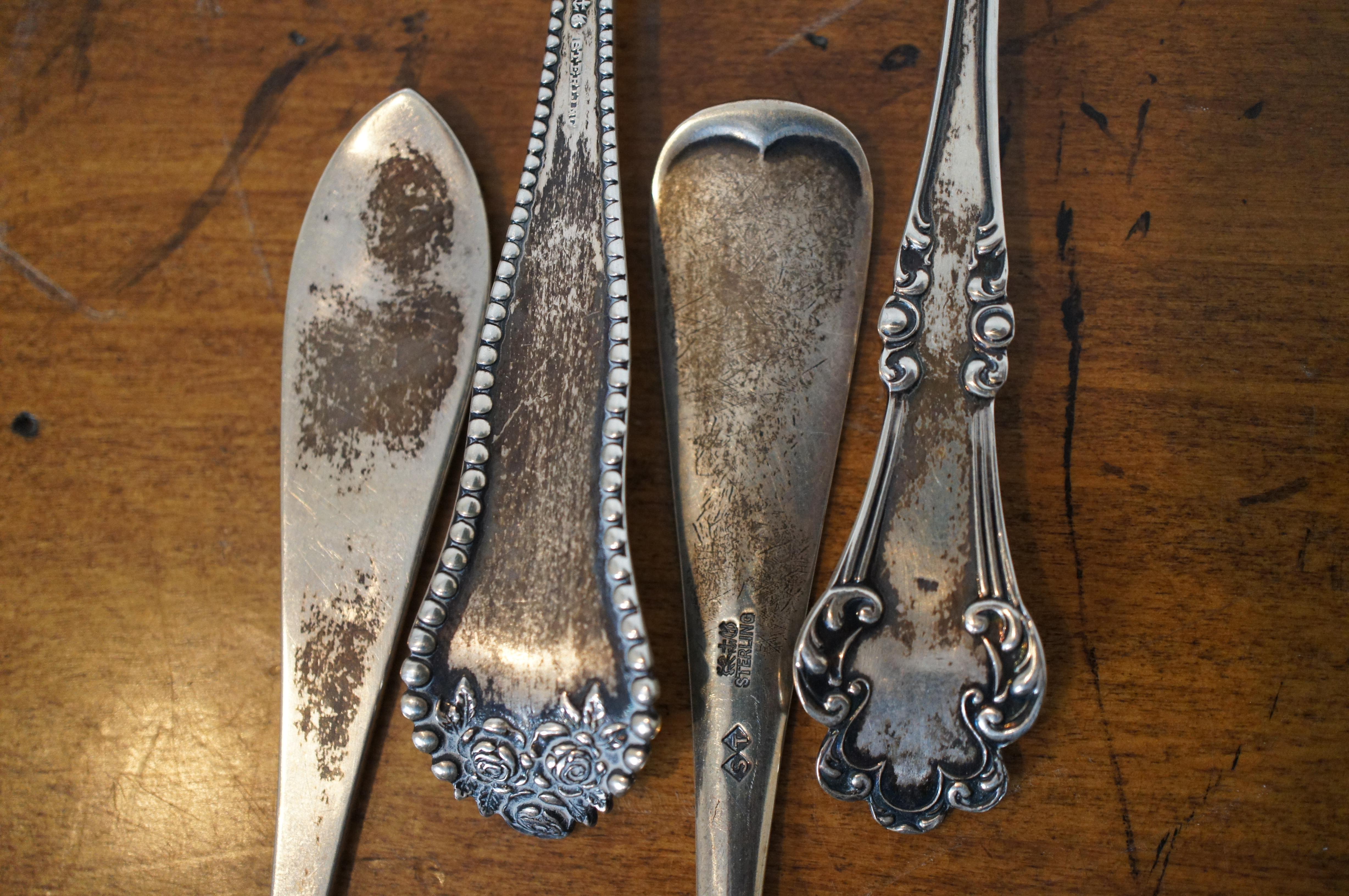 Victorian 4 Antique Sterling Souvenir Spoons Gorham Lunt Mechanics Missouri Columbia For Sale