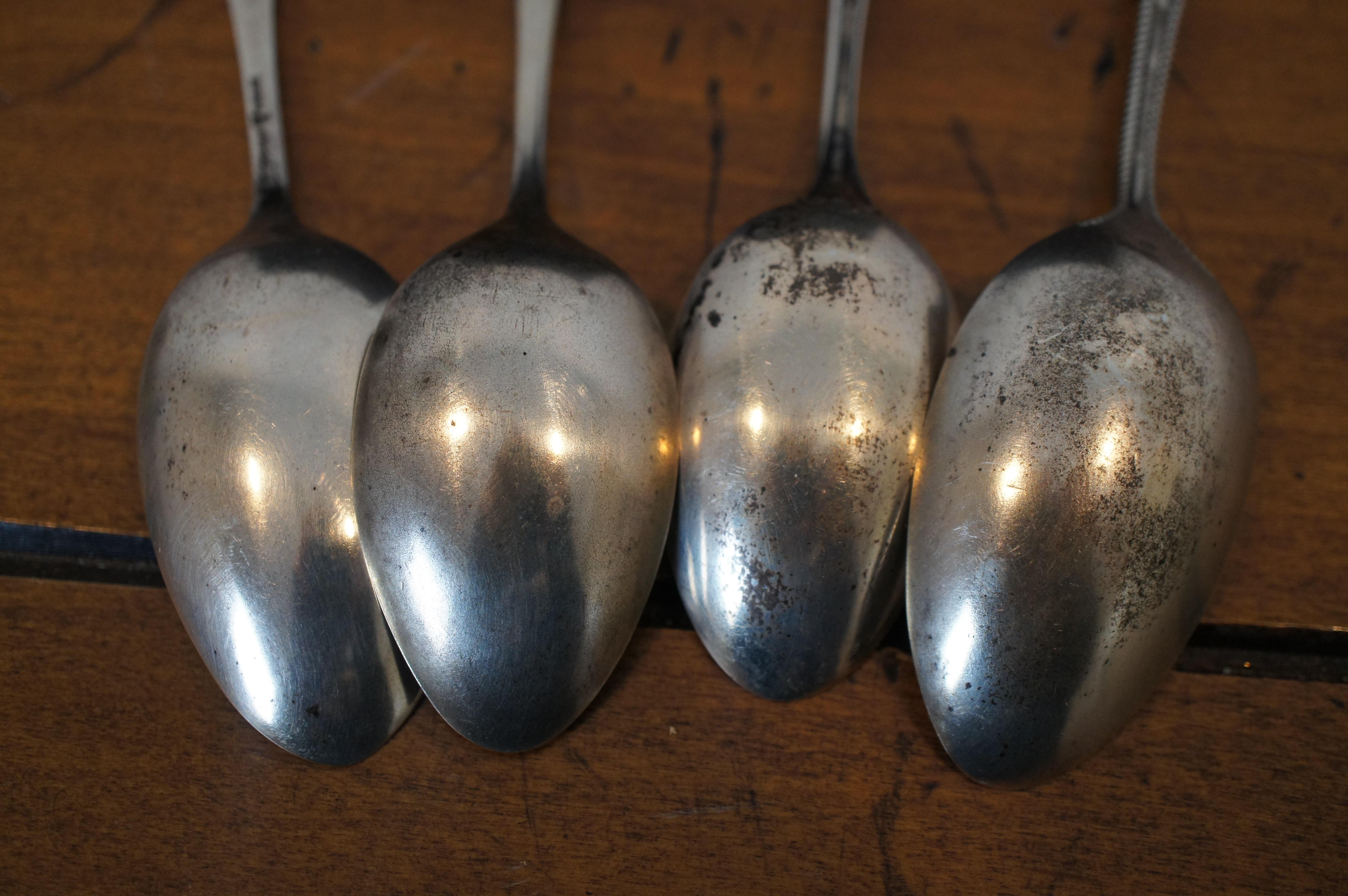 4 Antique Sterling Souvenir Spoons Gorham Lunt Mechanics Missouri Columbia In Good Condition For Sale In Dayton, OH