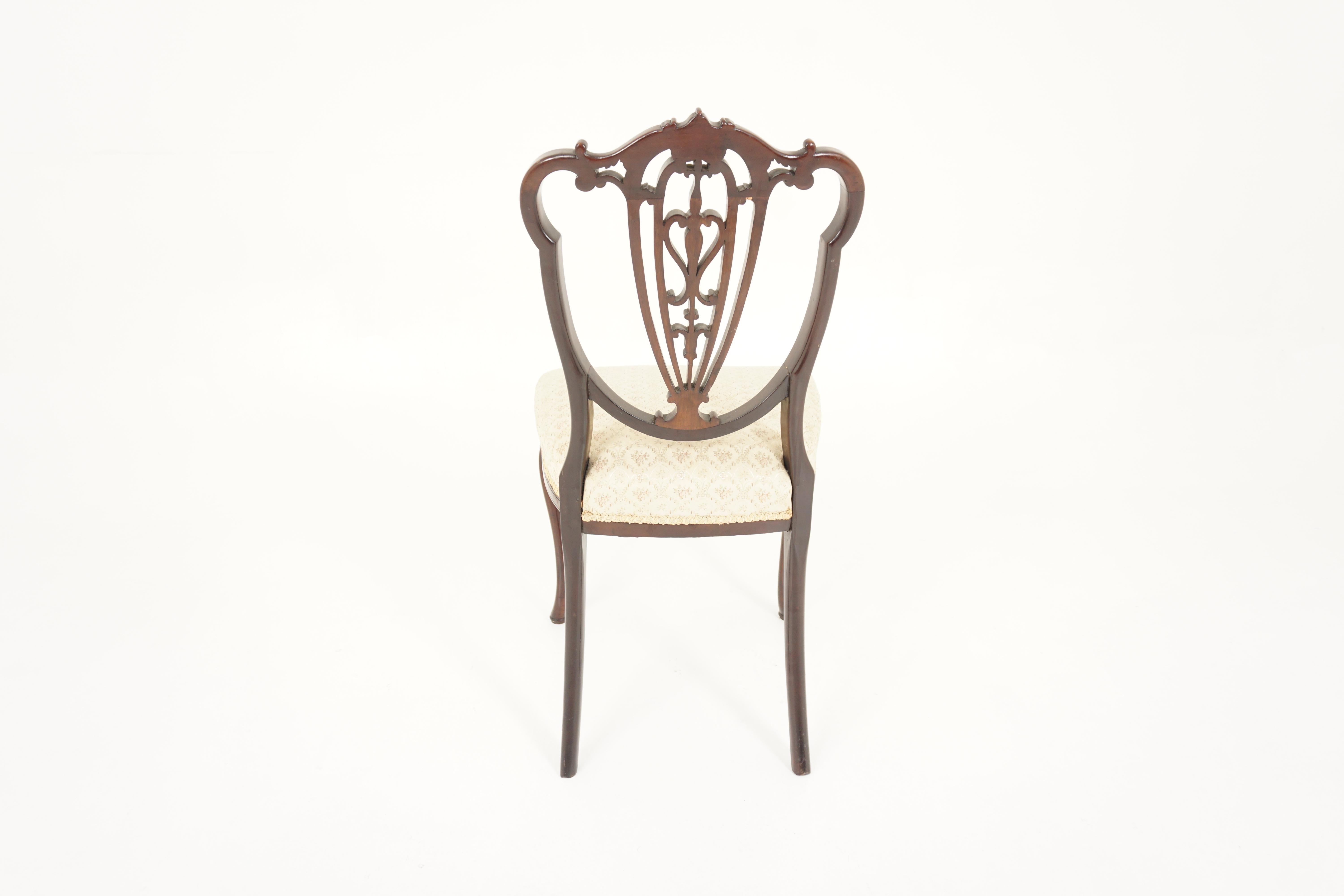 4 Antique Victorian Upholstered Dining Chairs, Scotland 1890 3