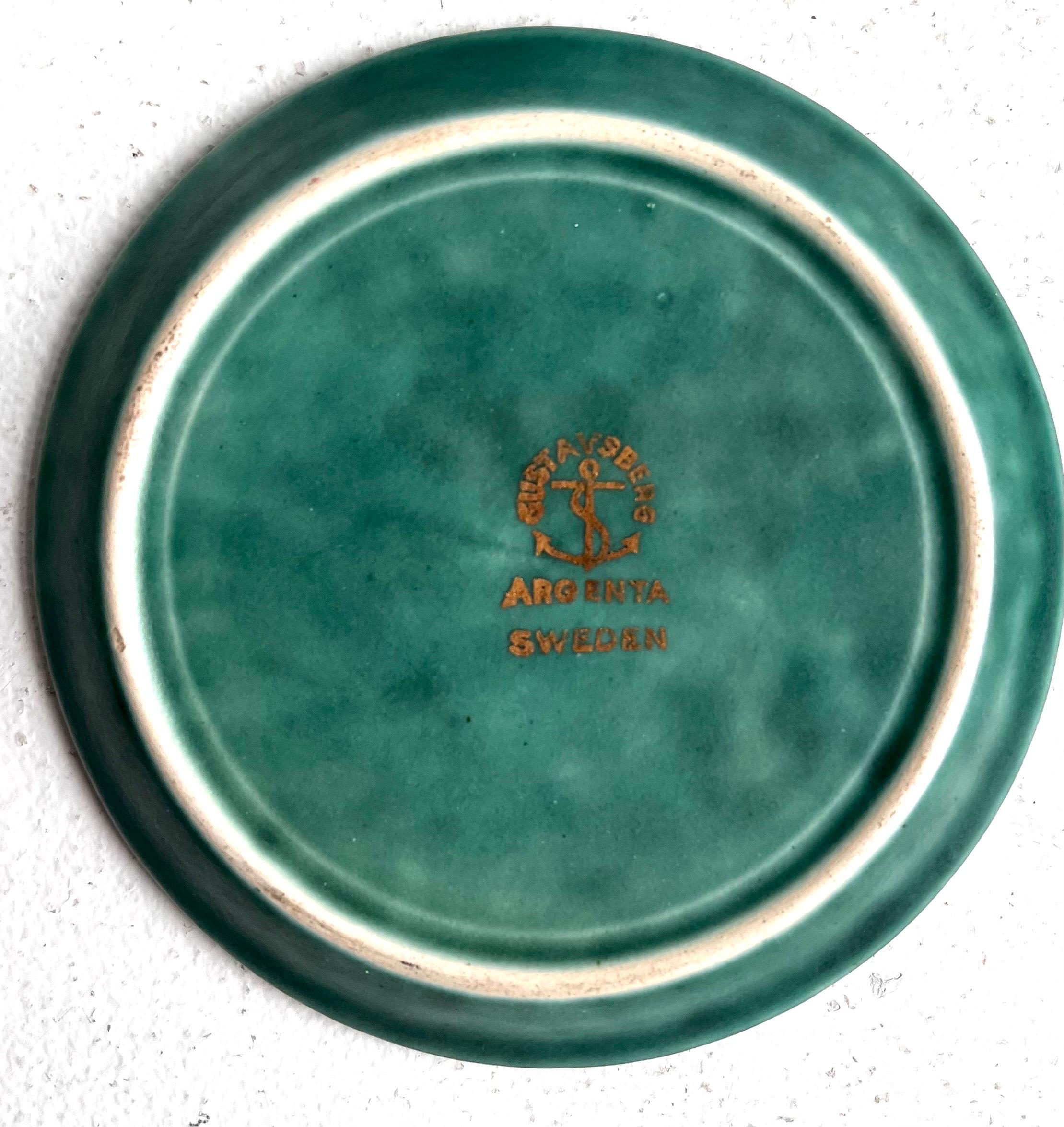 4 Argenta-Spielkartenuntersetzer von Wilhelm Kage für Gustavsberg, Schweden, 1940er Jahre im Zustand „Gut“ im Angebot in Philadelphia, PA