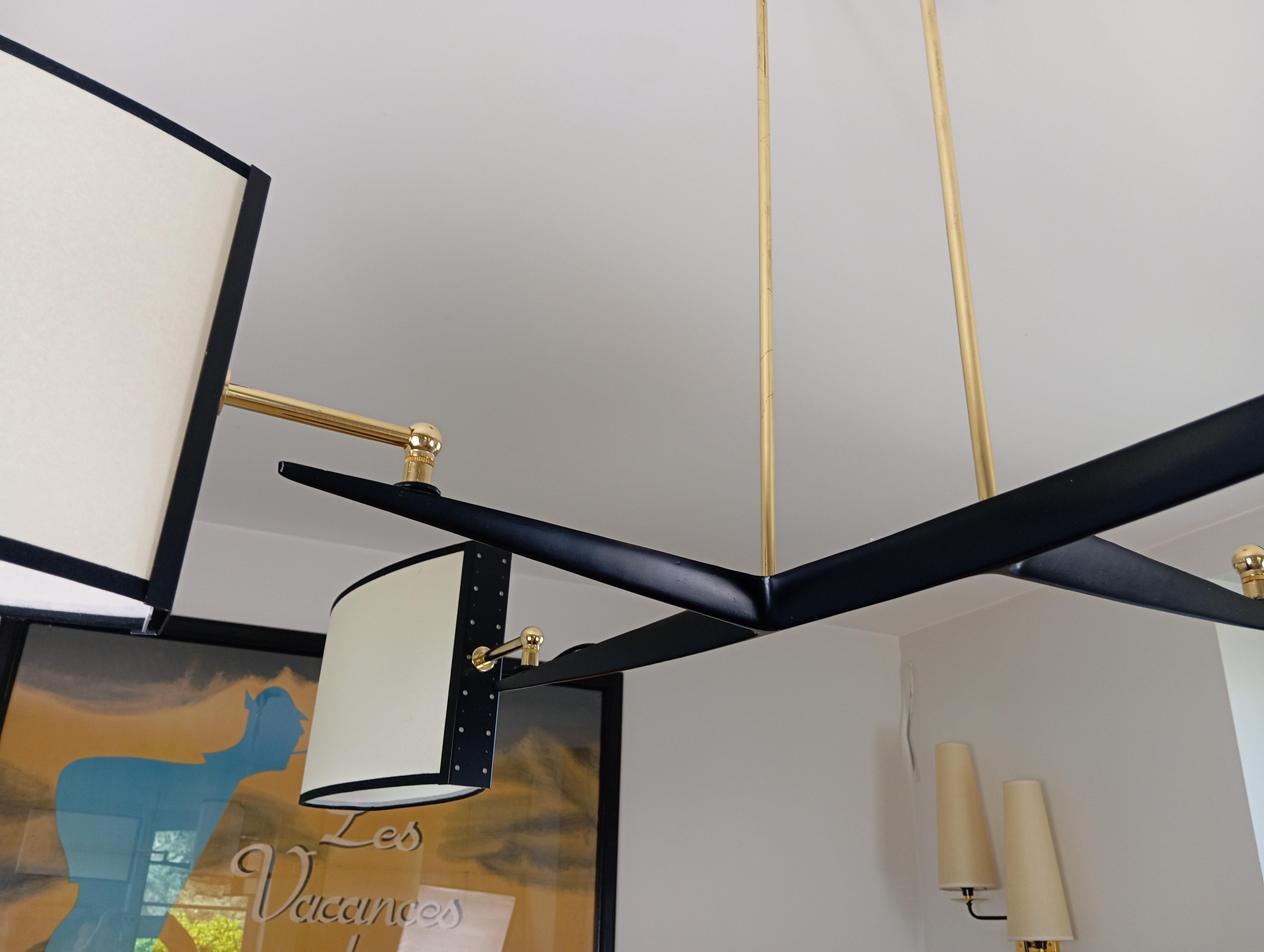 Lampadario a 4 bracci Maison Arlus circa 1950 in vendita 3