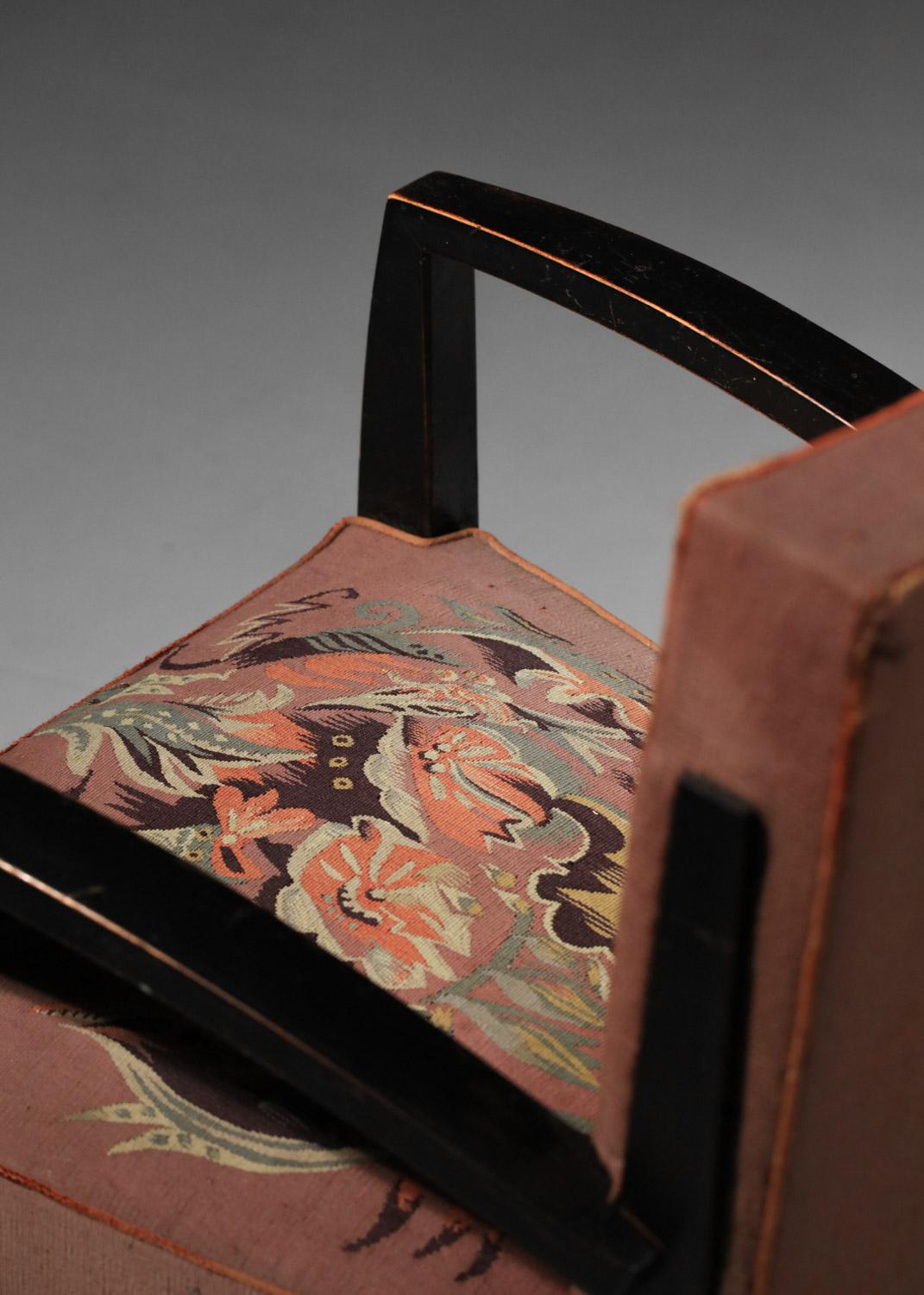 4 armchairs and 2 art deco chairs Aubusson tapestry by Maison Dominique 9