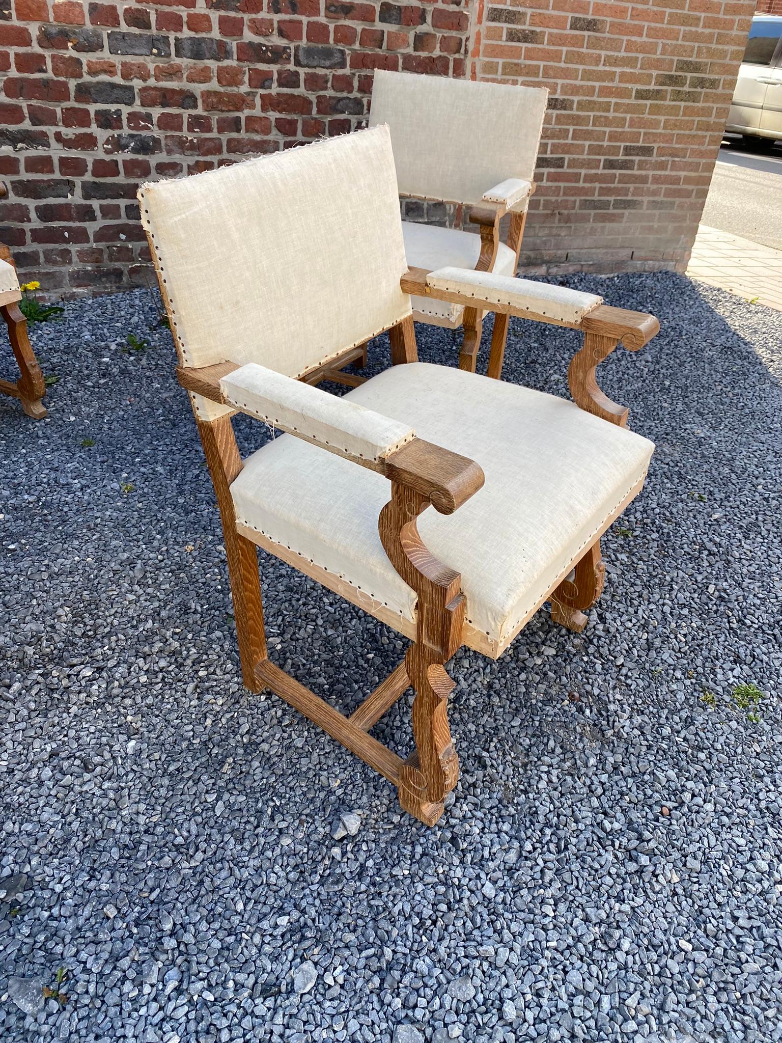 French 4 Armchairs in the Style of  Victor Courtray, or Charles Dudouyt, circa 1940