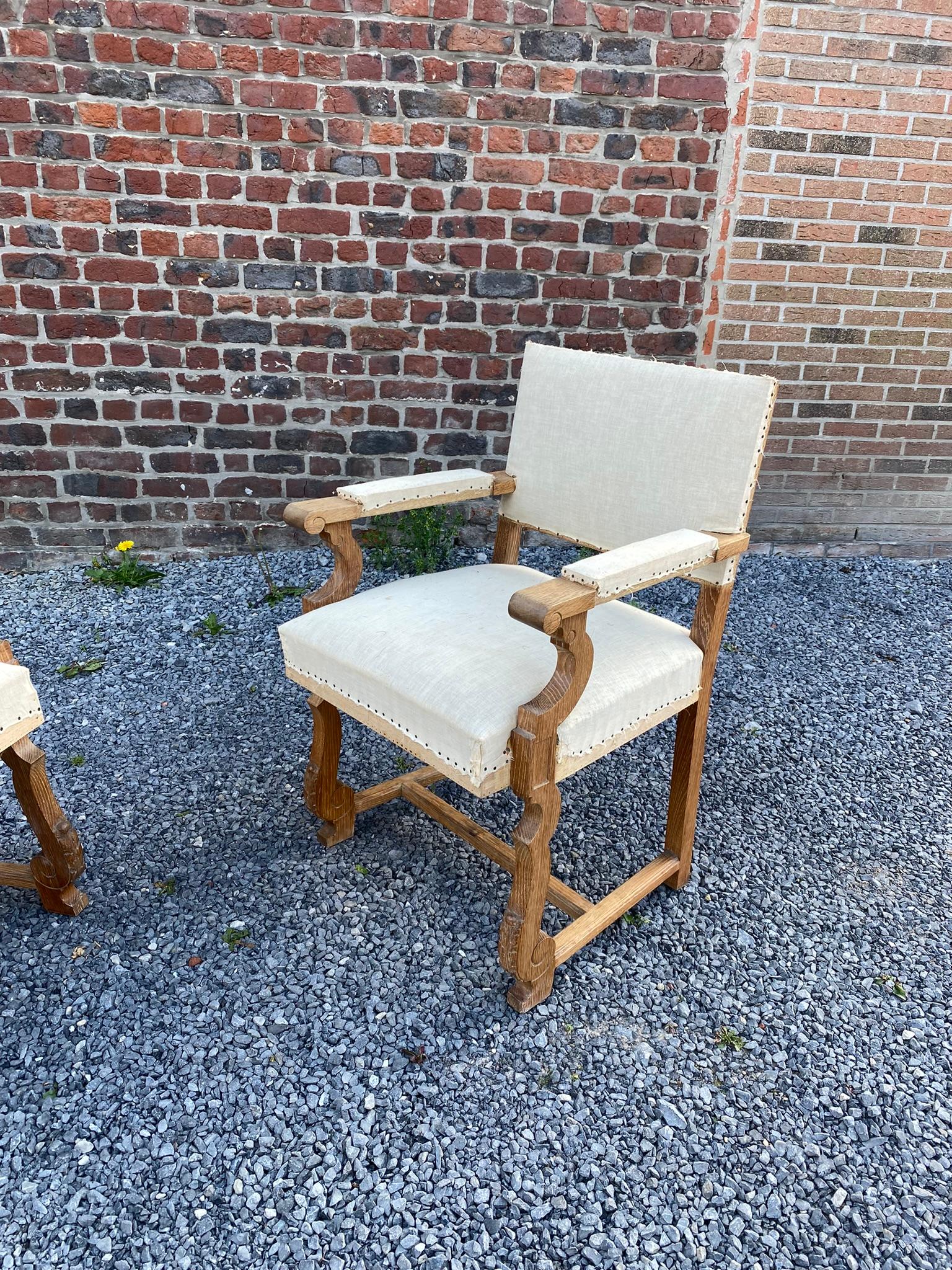 4 Armchairs in the Style of  Victor Courtray, or Charles Dudouyt, circa 1940 In Good Condition In Saint-Ouen, FR